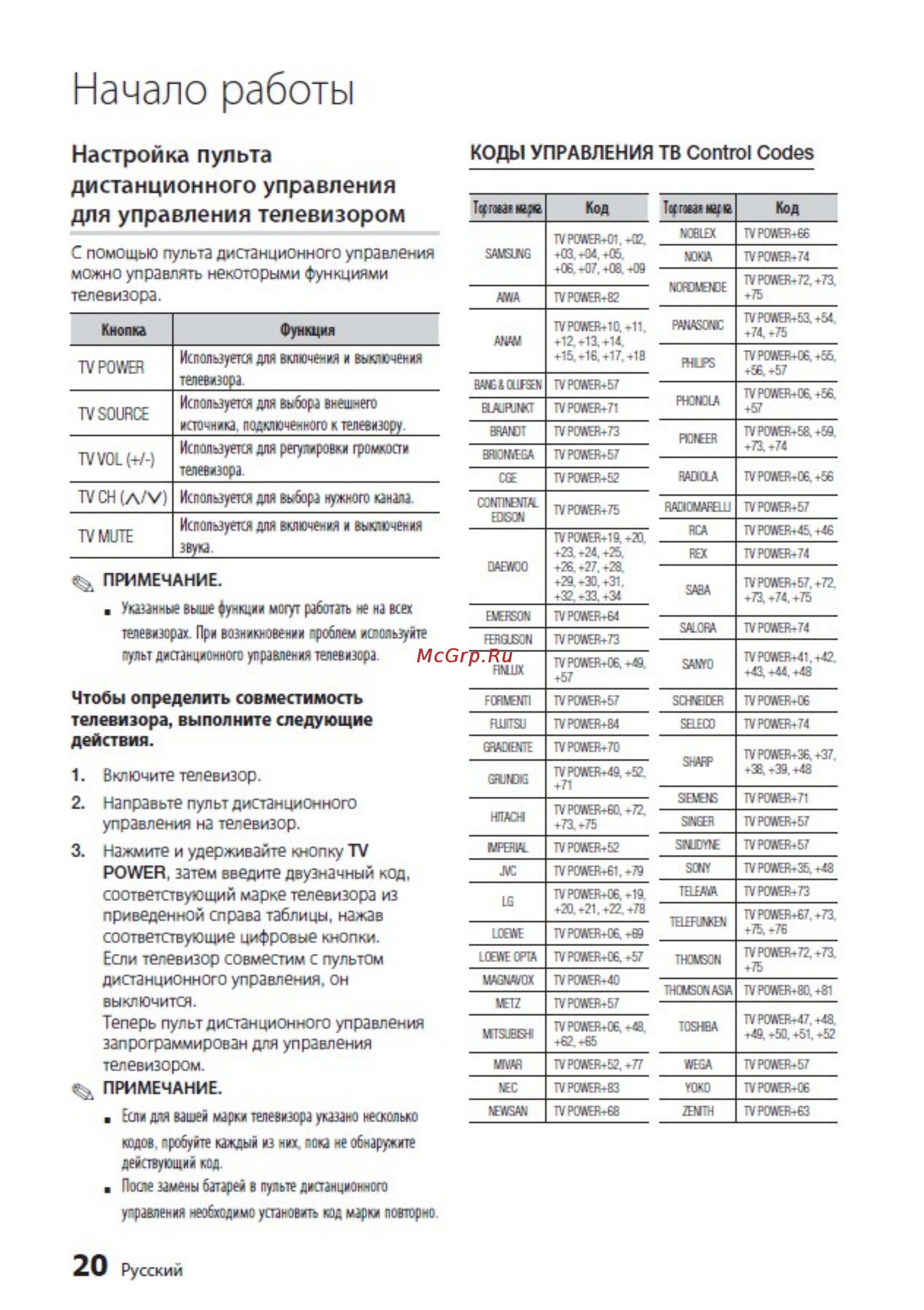 Samsung BD-D5500K+1000 песен [20/73] Начало работы
