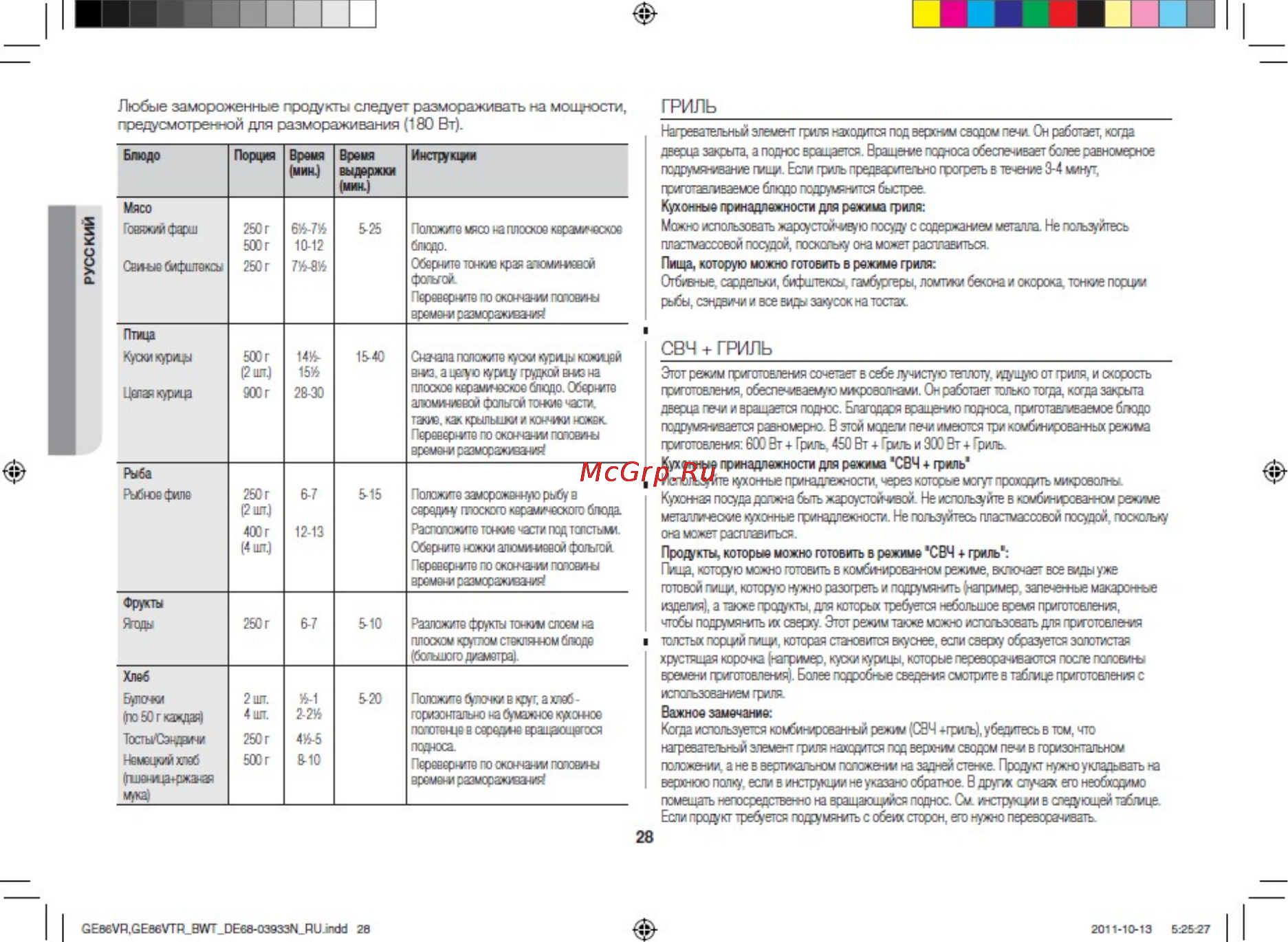 Samsung GE86VR-SSH [28/32] Гриль__________________________________________________