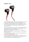 Monster Cable Tour Black Инструкция по эксплуатации