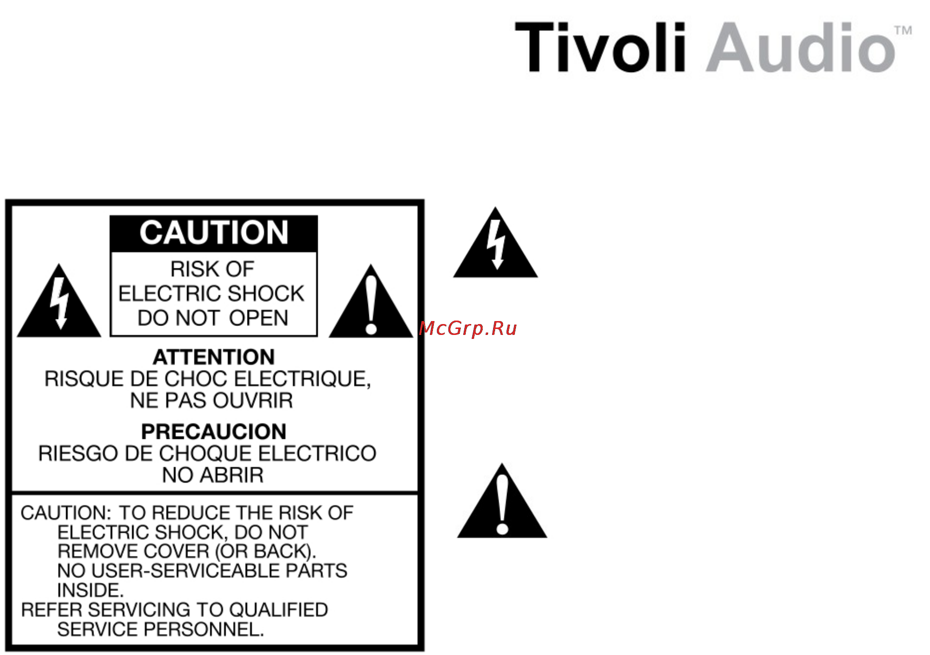 Tivoli Music System MSYTPE Cherry/Taupe [2/21] Важная информация по технике безопасности