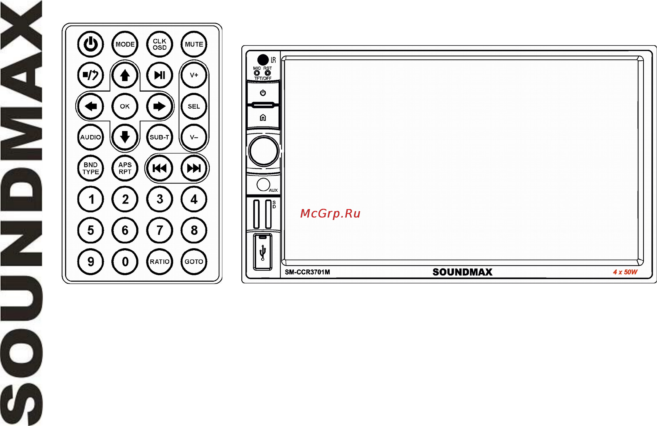 Soundmax SM-CCR3703 Black Инструкция по эксплуатации онлайн