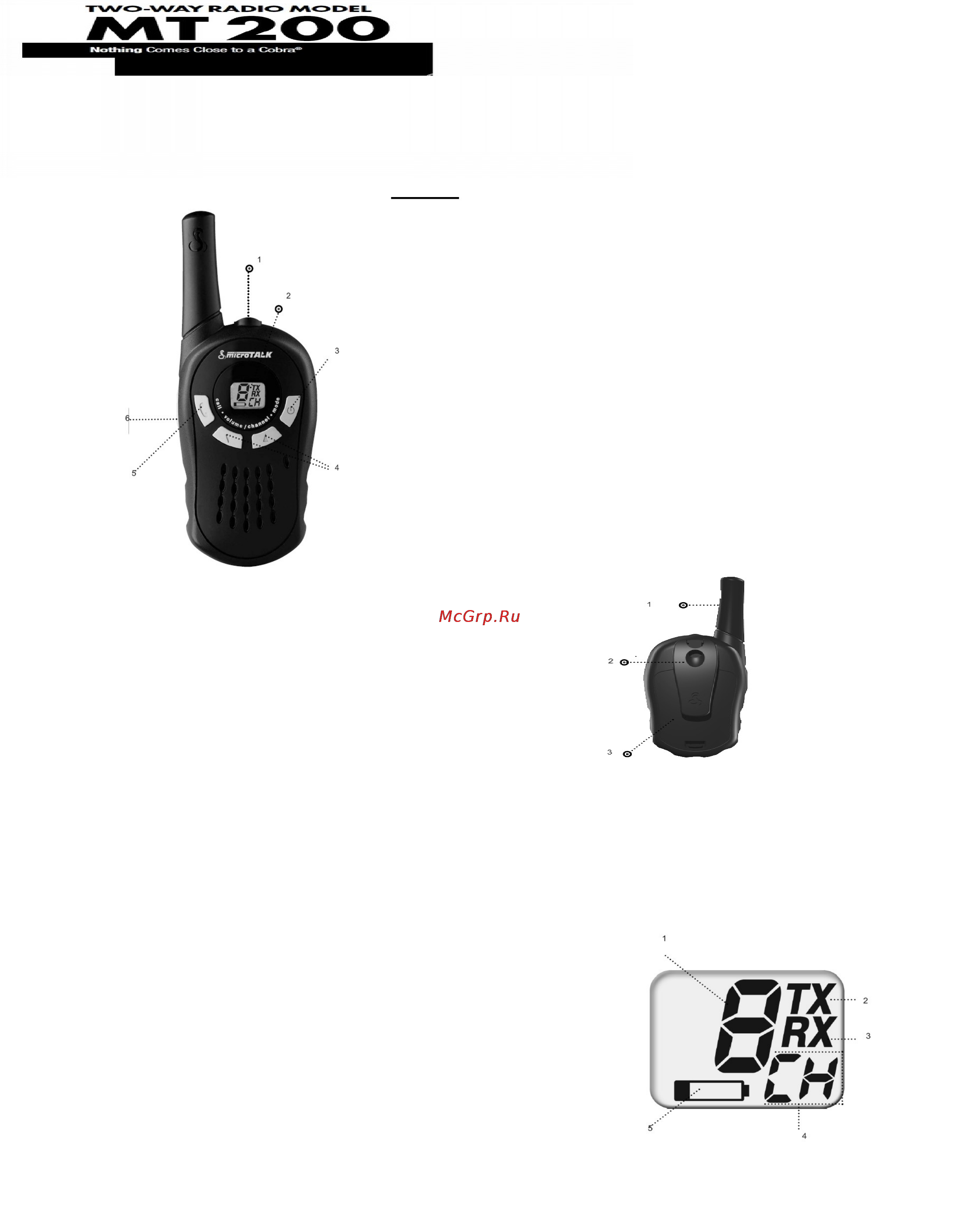Cobra MT 200 Инструкция по эксплуатации онлайн