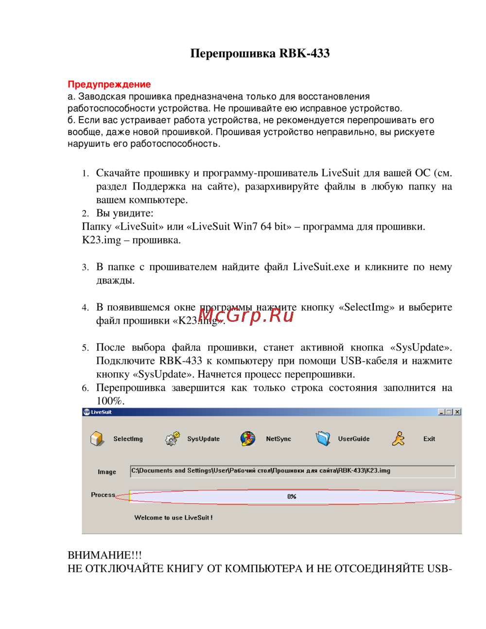 Ritmix RBK-433 Инструкция по прошивке