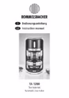 Rommelsbacher ta 1200 Инструкция по эксплуатации