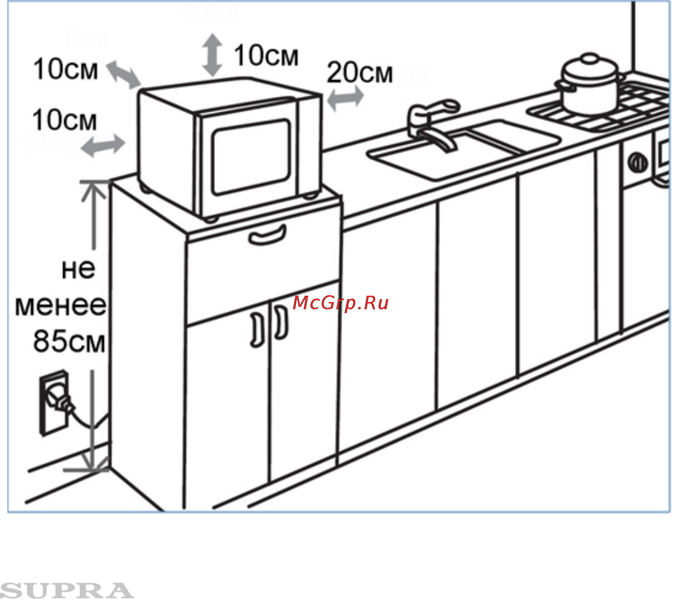 Supra mws-2129ss [5/16] Установка печи