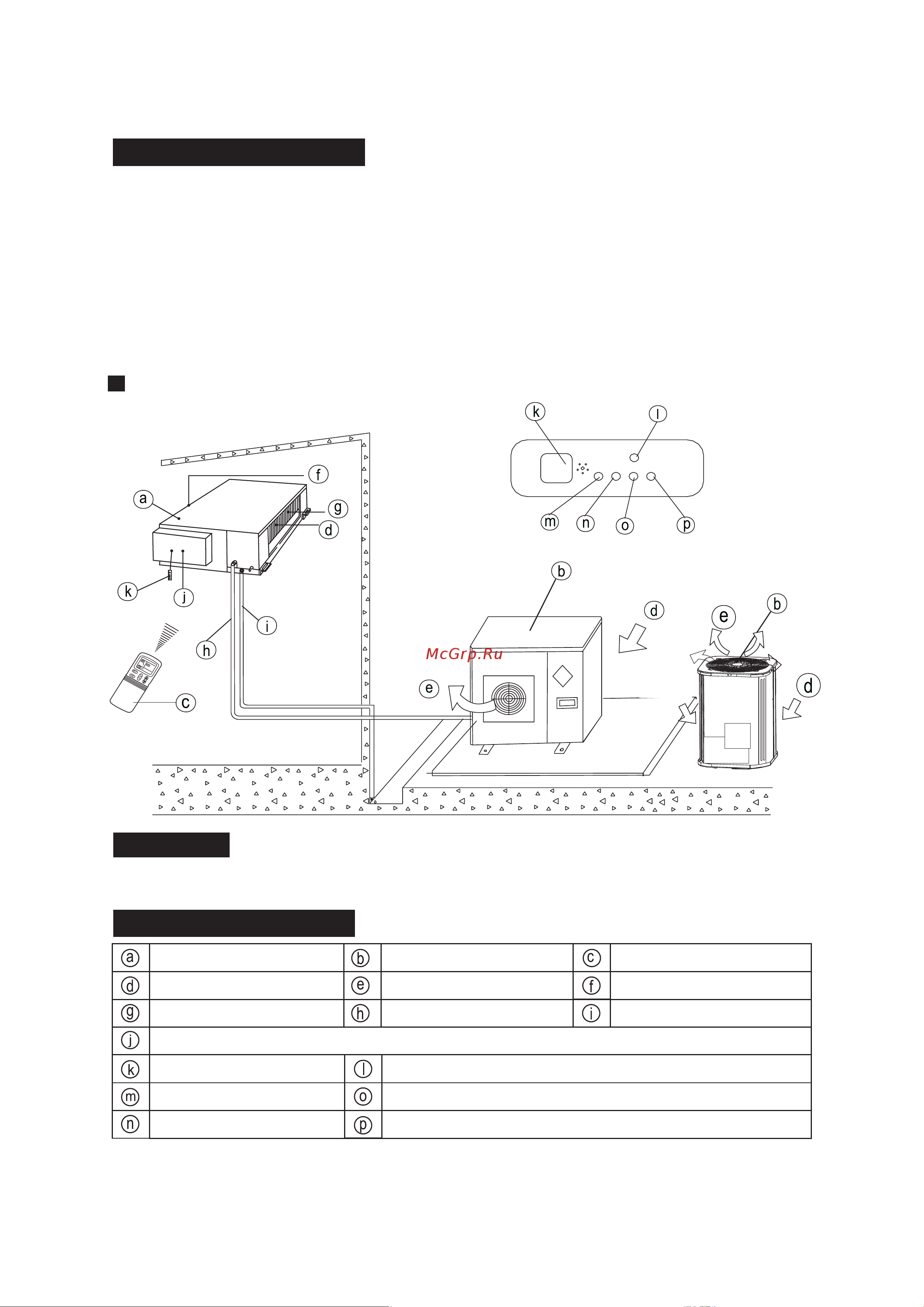 Alpicair ACI/AOU-105HPS3 [5/23] Названия и функции