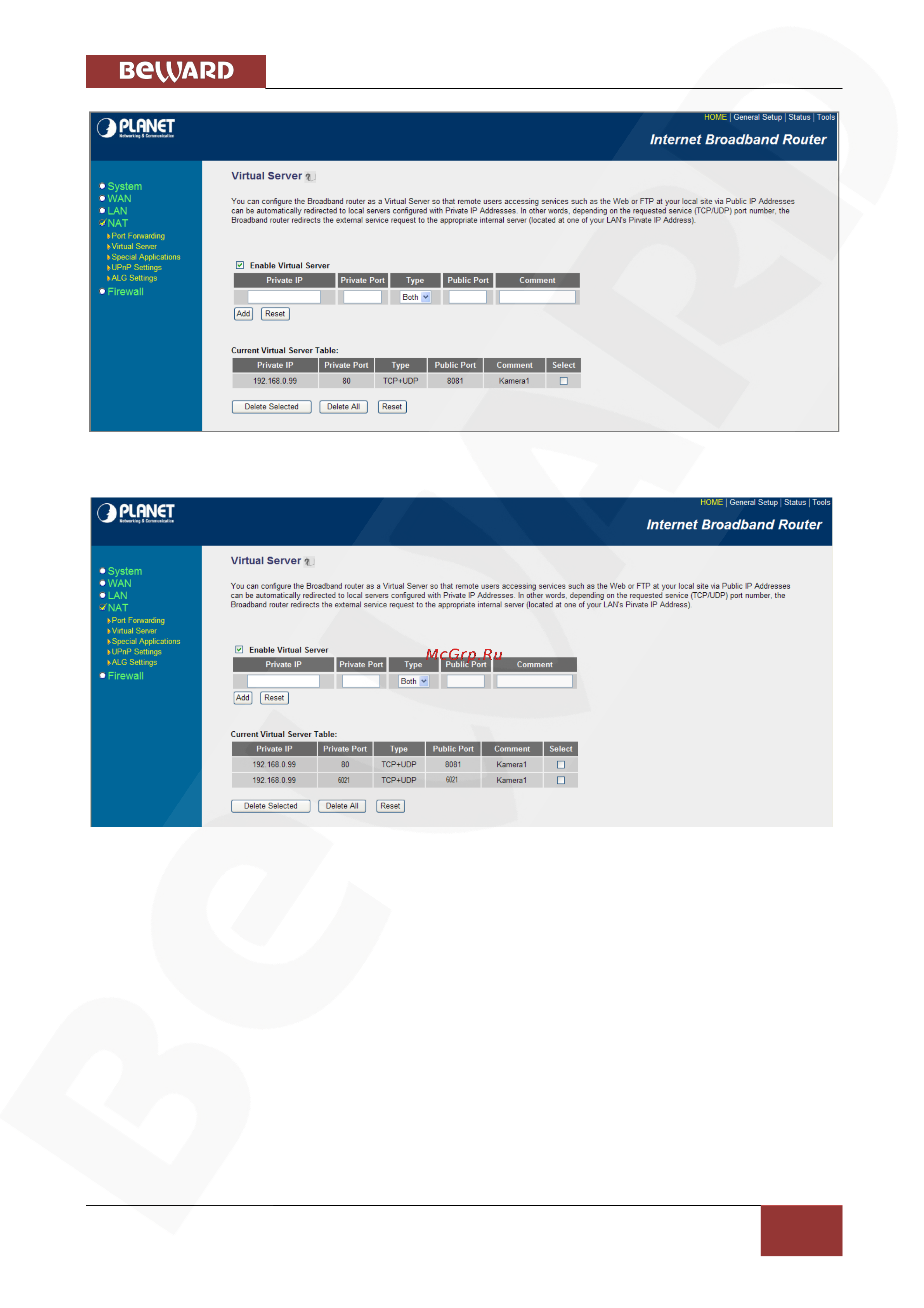 BEWARD BD3730M [79/110] Глава 7 подключение ip камеры к сети интернет