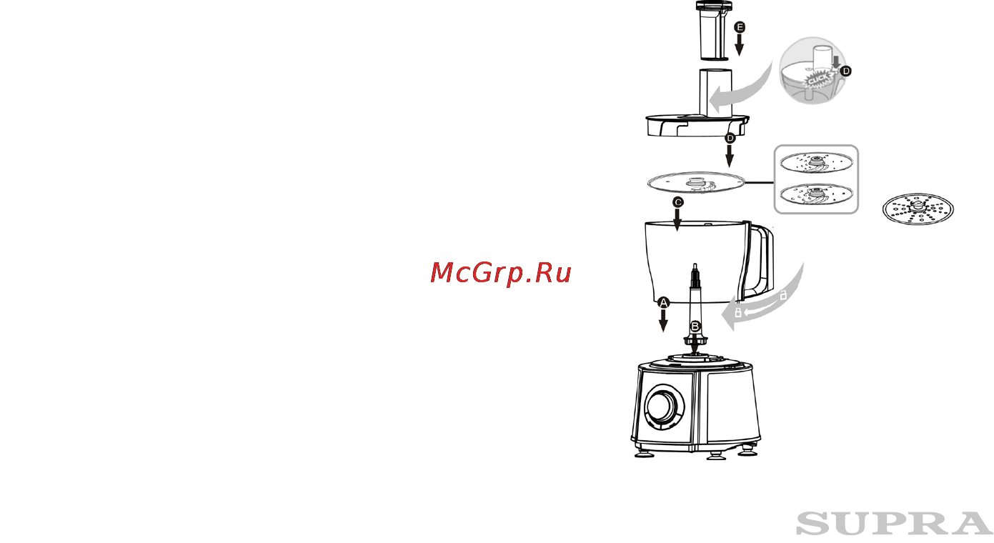 Supra fps-7725 [6/13] Использование дисковых насадок тёрка шинковка