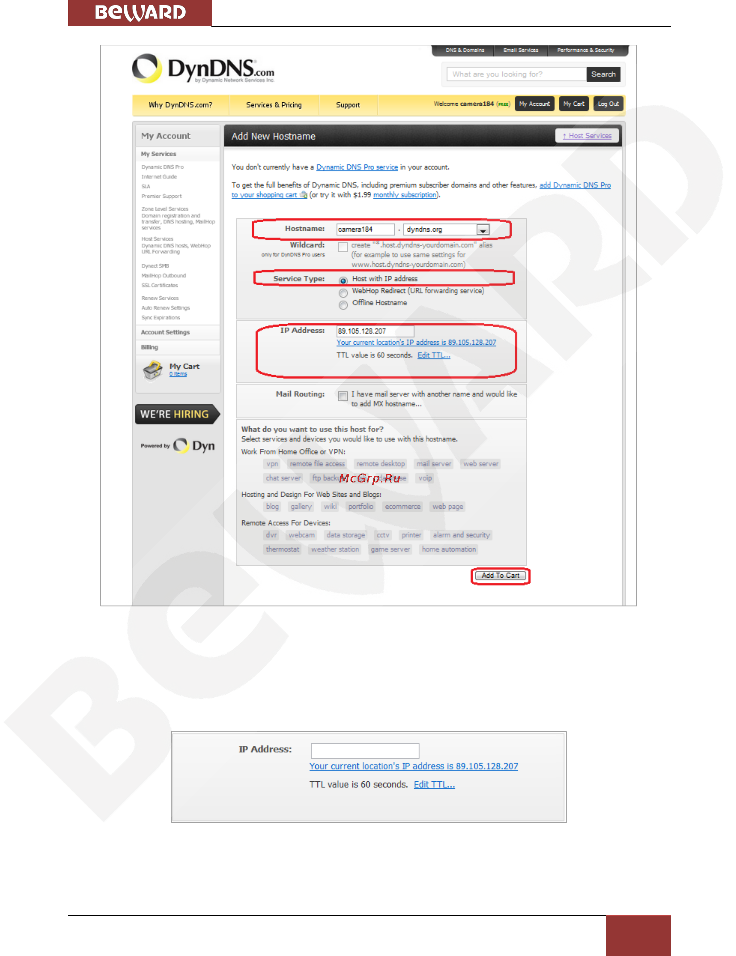 BEWARD BD4640RC [94/115] Глава 7 подключение ip камеры к сети интернет