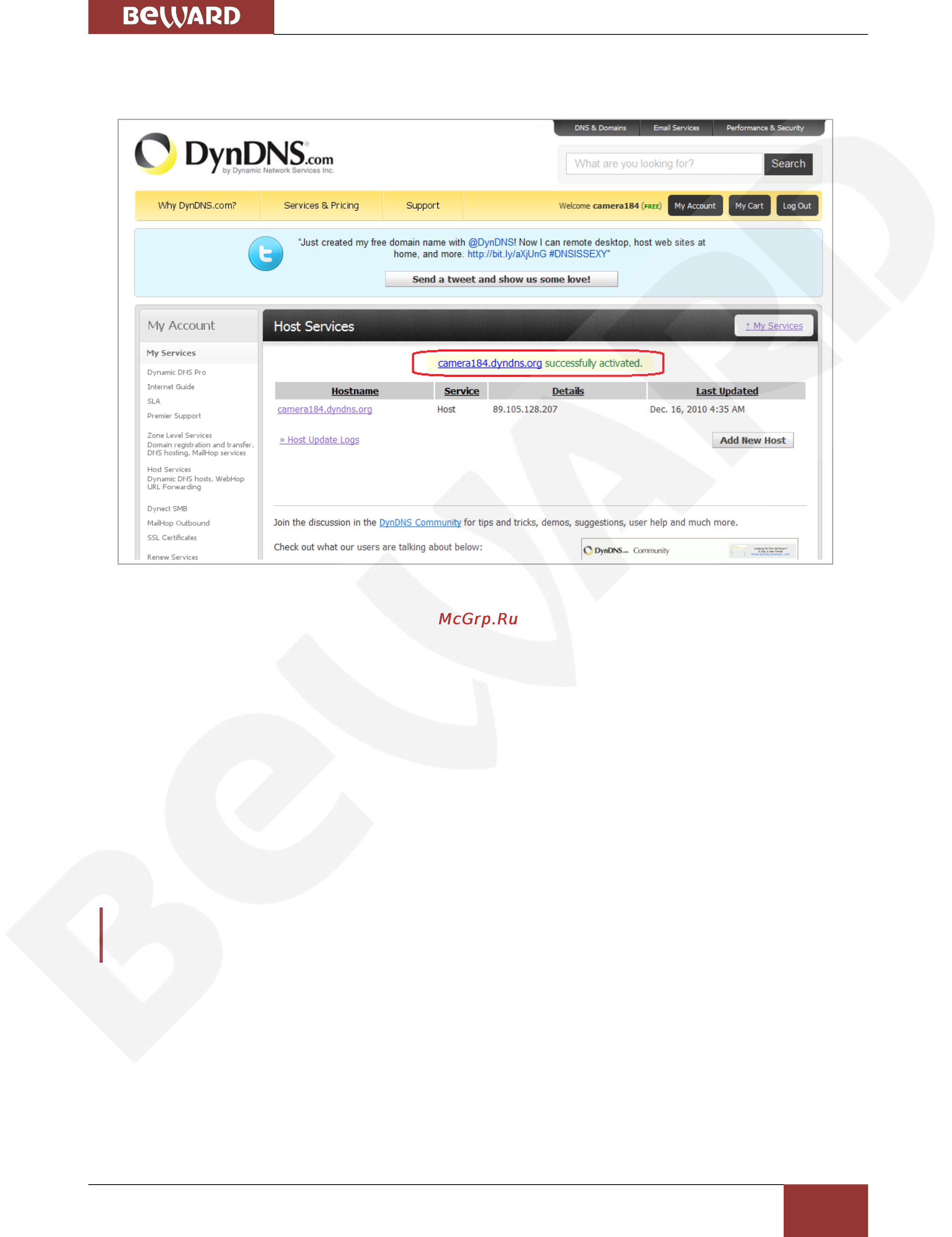 BEWARD BD4640RC [96/115] Глава 7 подключение ip камеры к сети интернет