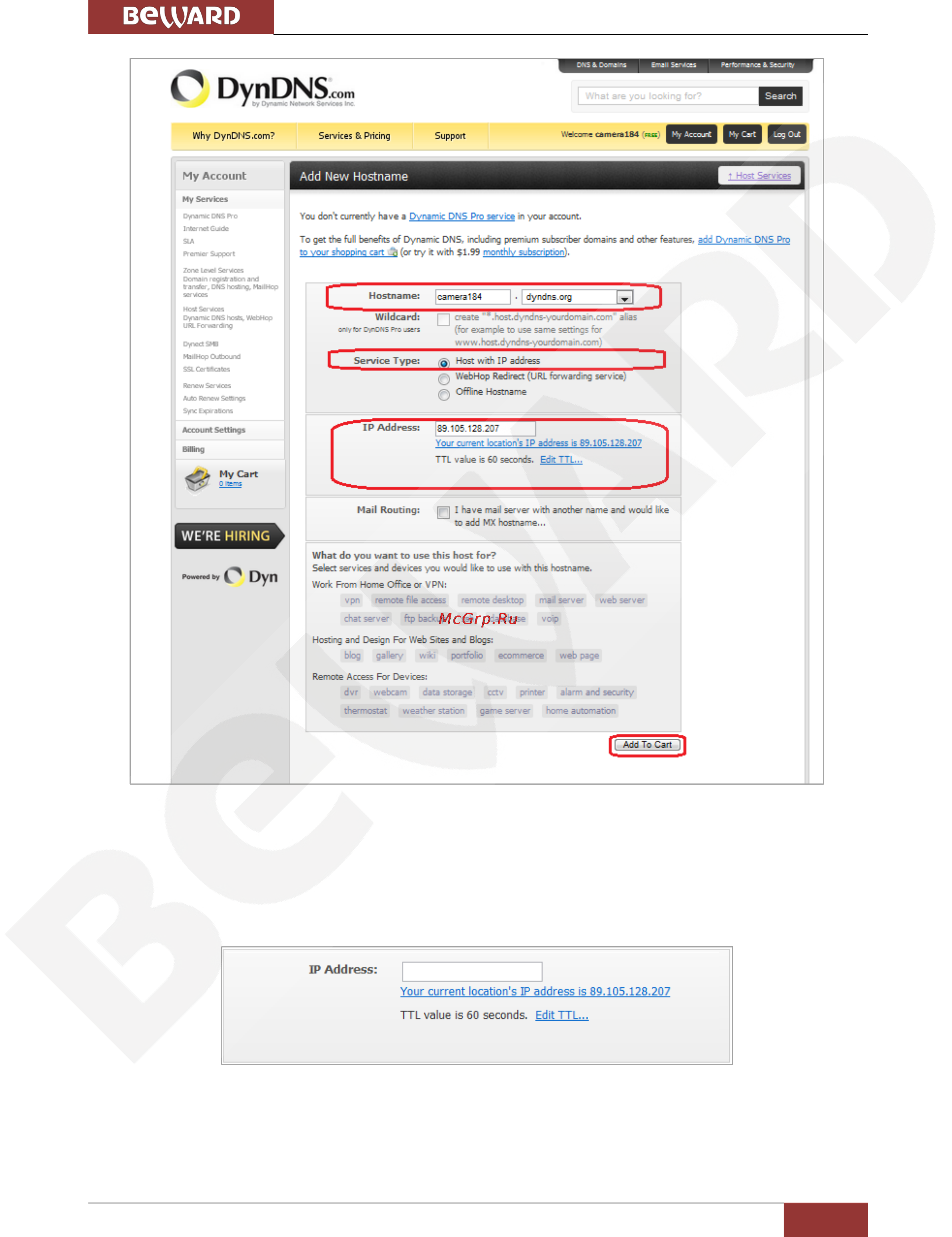 BEWARD BD4640RCV [93/114] Глава 7 подключение ip камеры к сети интернет