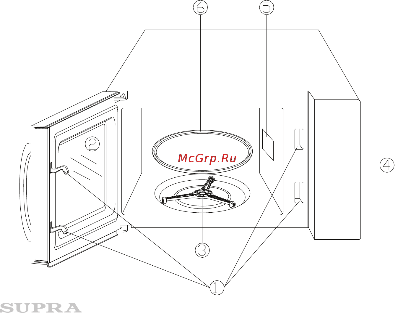 Supra mws-2128ss [7/16] Устройство микроволновой печи