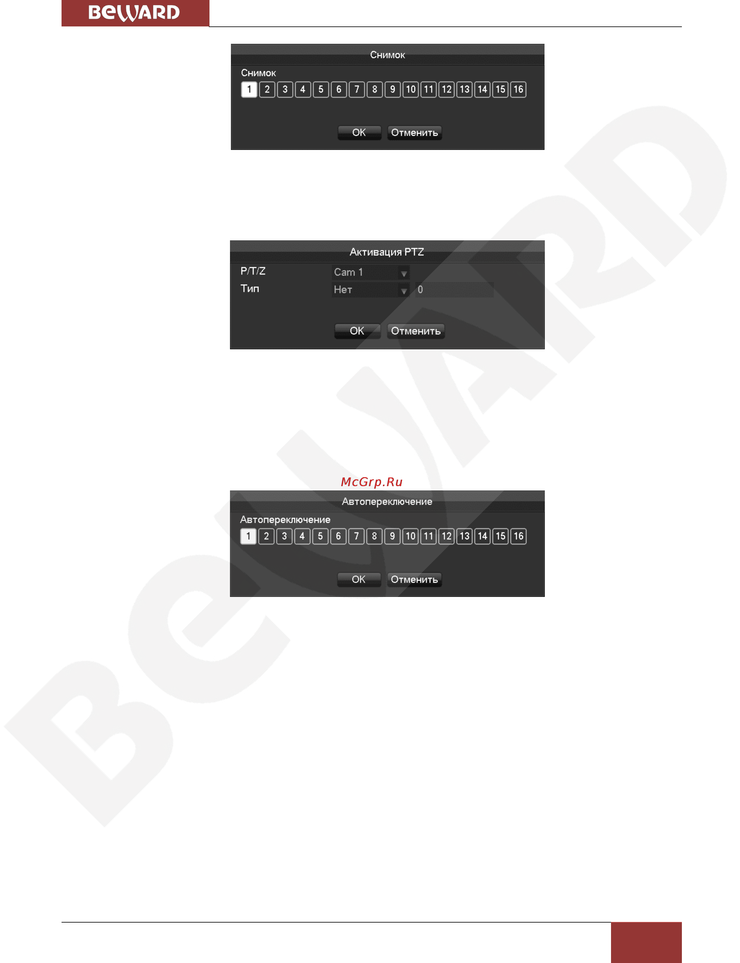 BEWARD BK0104S-P4 [66/68] Активация ptz