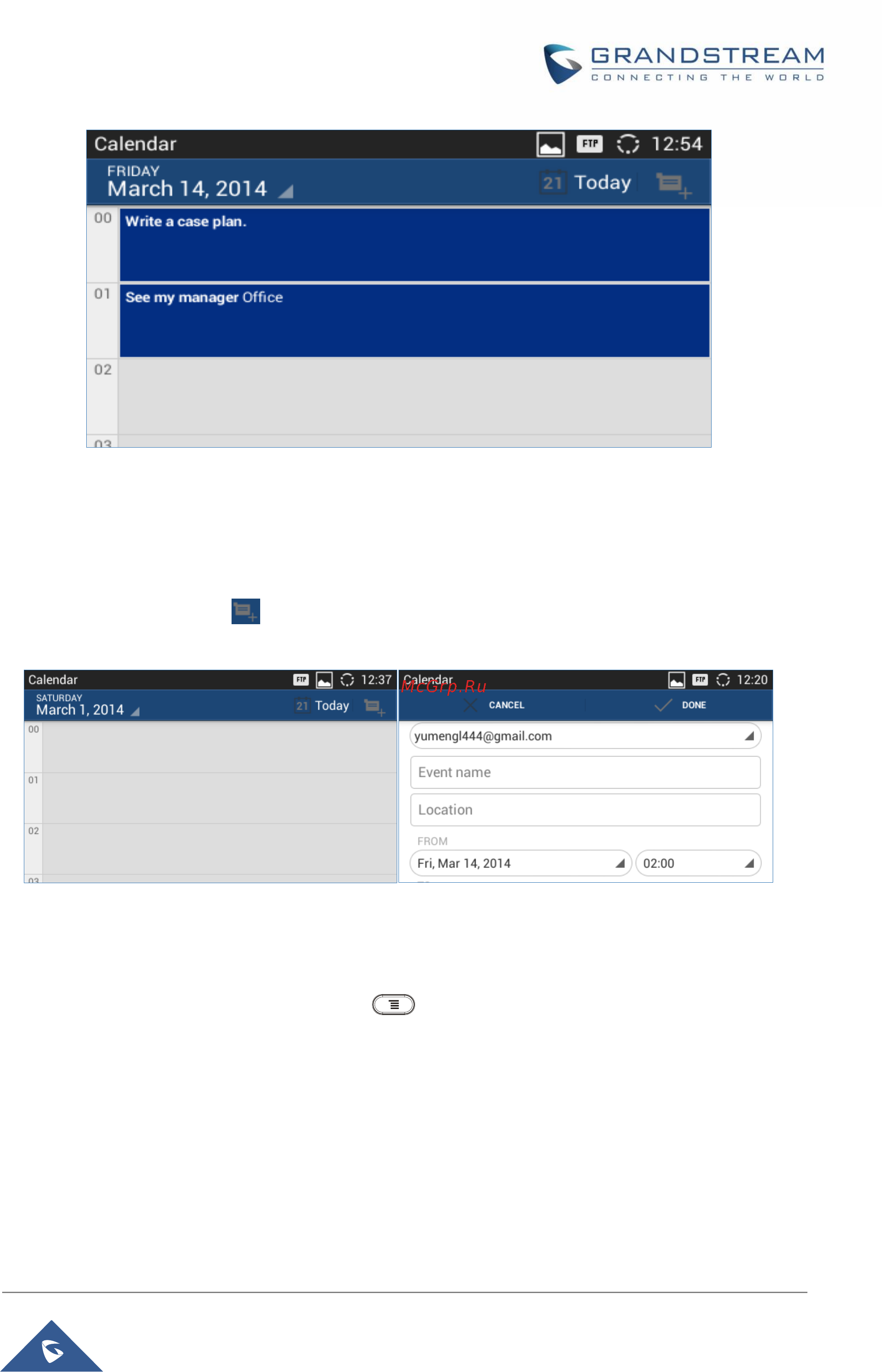 BEWARD GXV3240 [102/150] Calendar options