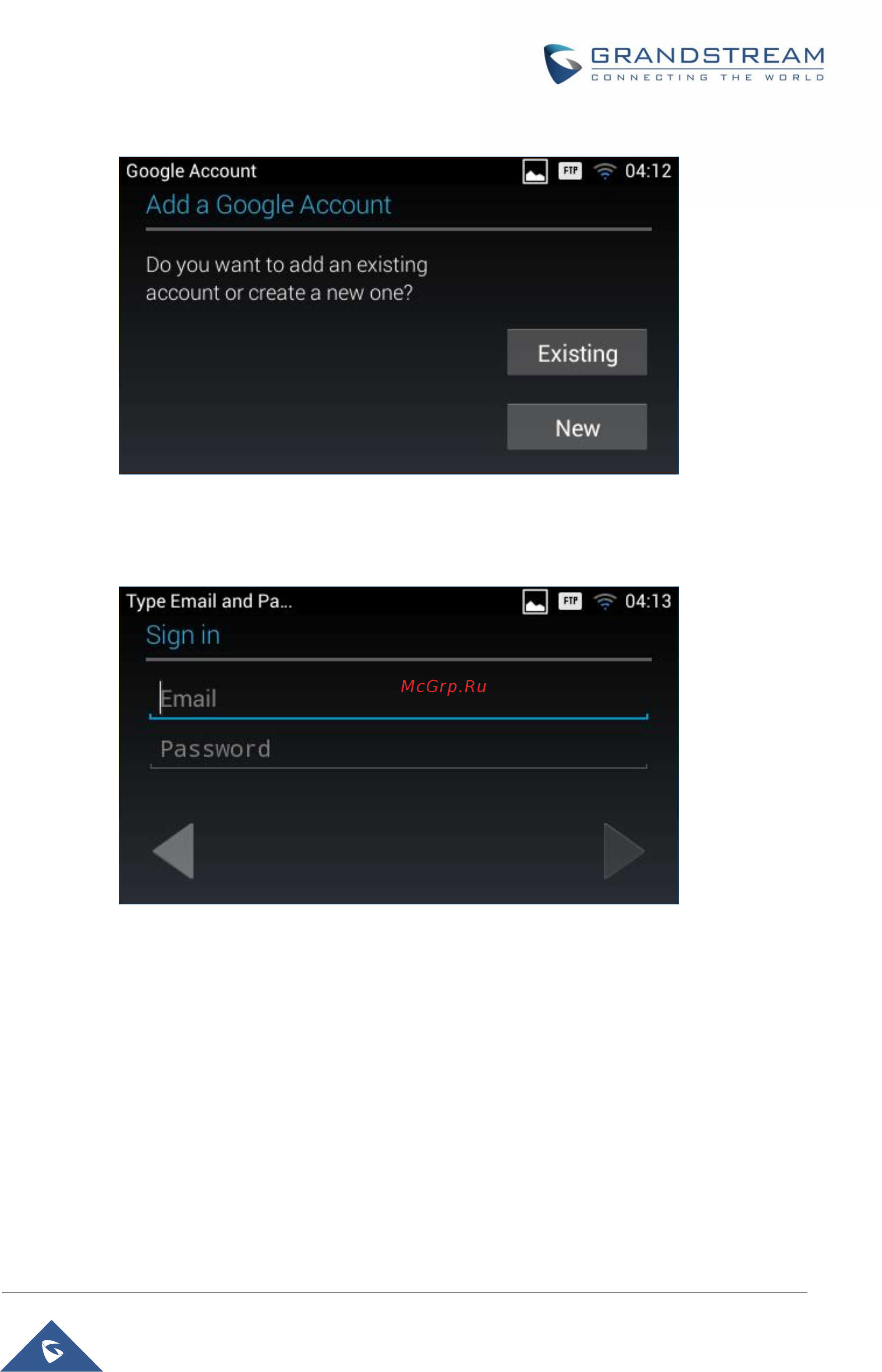 BEWARD GXV3240 [87/150] If users select existing sign in with the email address and password to complete the setup