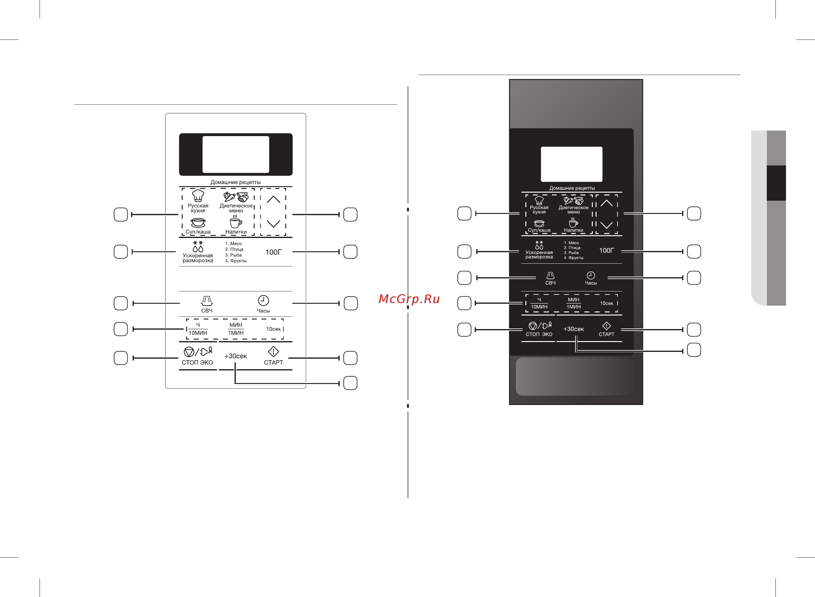 Samsung me 83 krw-3 [13/120] Панель управления me83kr 1 me83kr 2 me83kr 3 me83kr 1 me83kr 2 me83kr 3 me83 kr 1 me83 kr 2 me83 kr 3