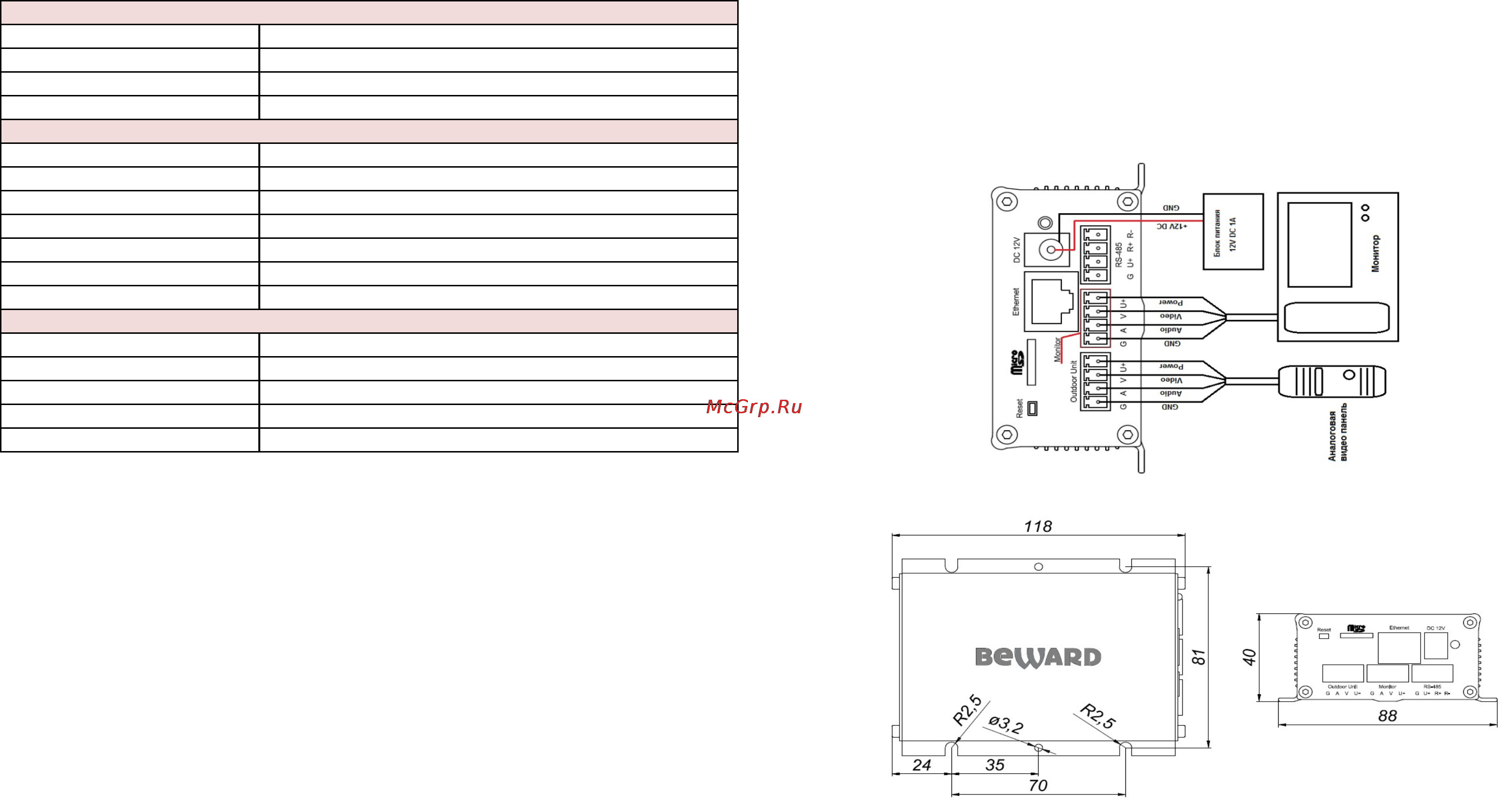 BEWARD DK103 [2/2] Назначение