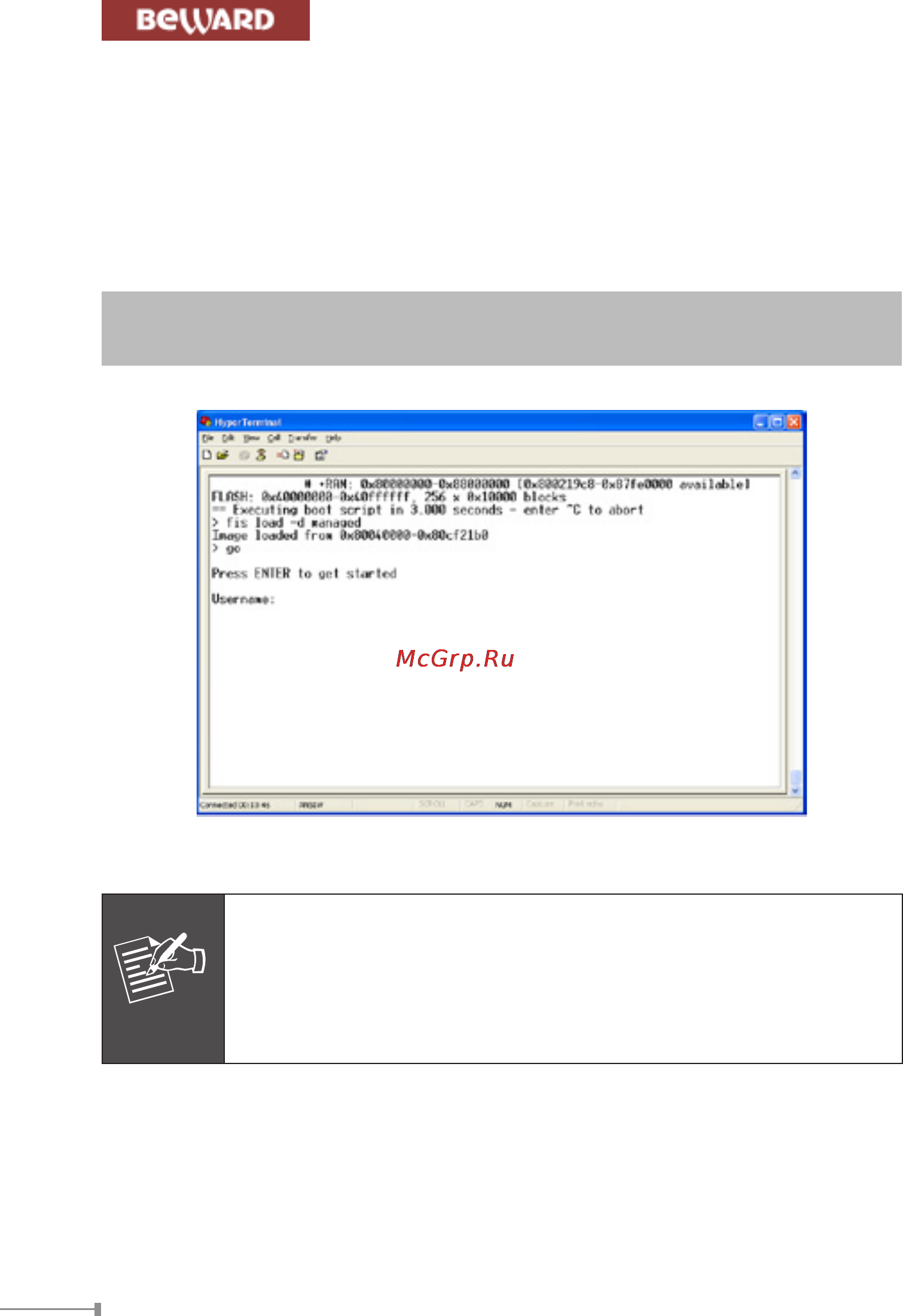 BEWARD STW-02404HP [6/12] Logon to the console