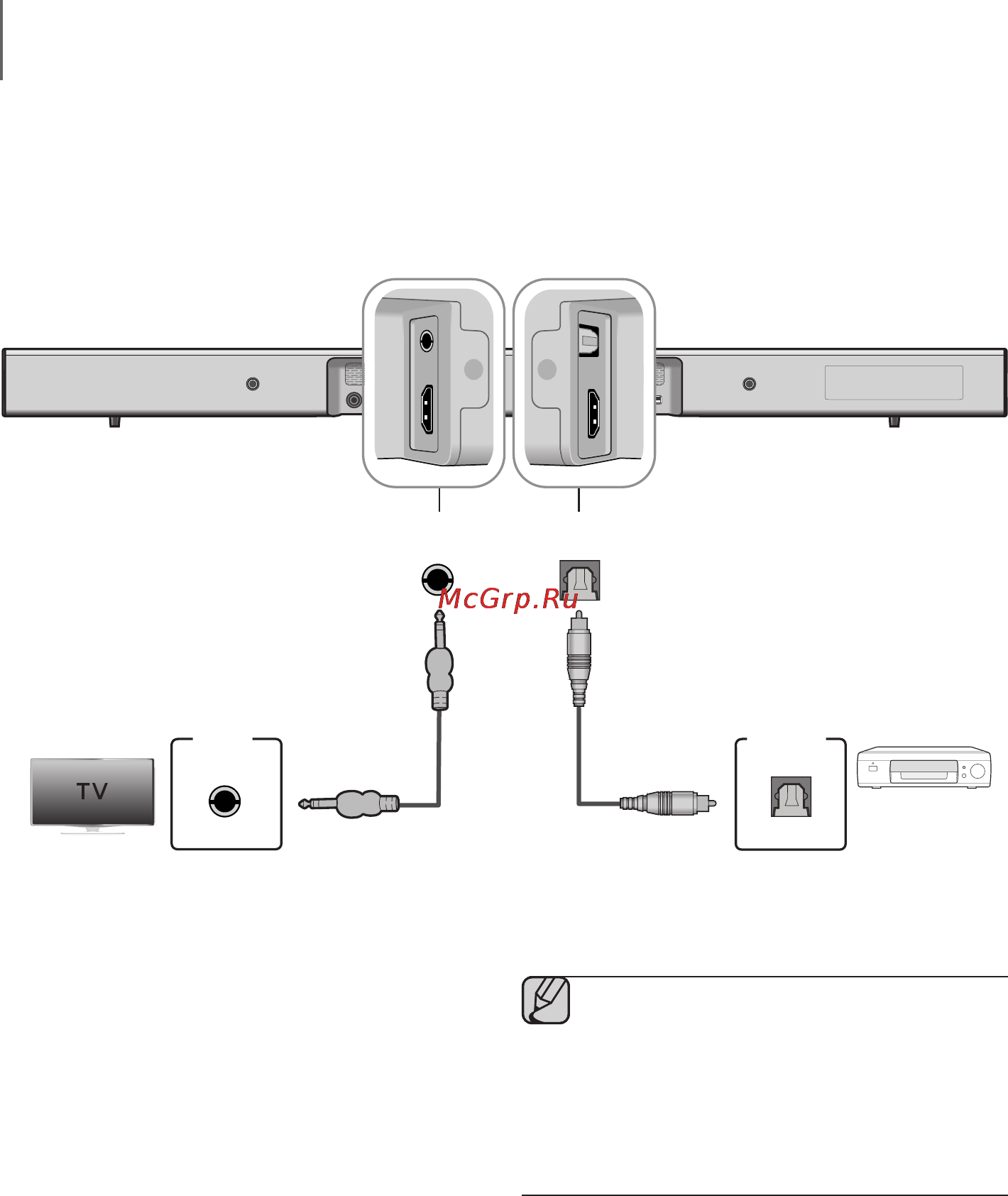 Samsung hw-j450 [16/27] Connecting an external device using audio analog cable or optical digital cable