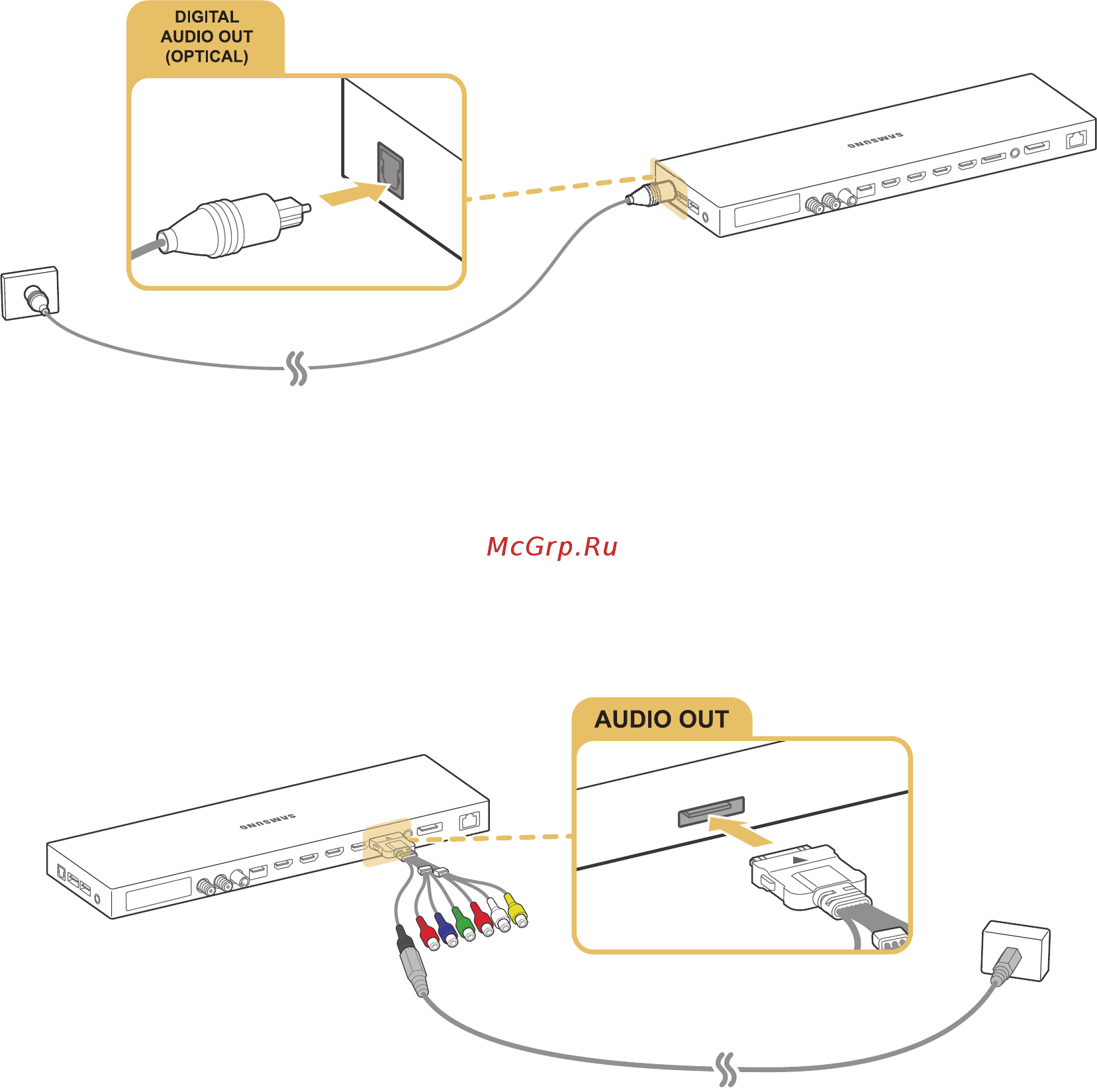 Samsung UE65JS9000 [27/194] Подключение через цифровой оптический аудиокабель