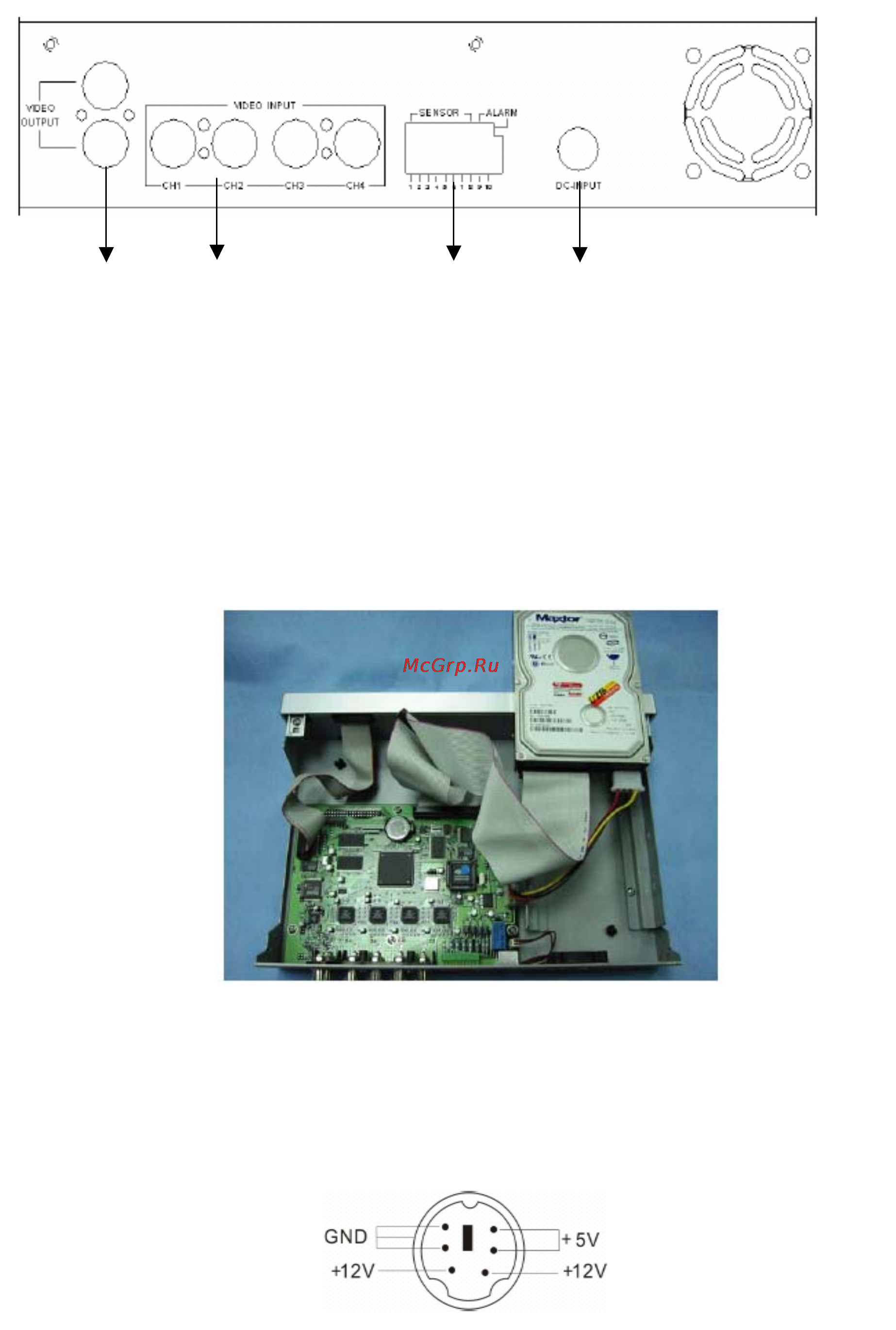 Polyvision PVDR-042 [4/13] Подключение камер и монитора
