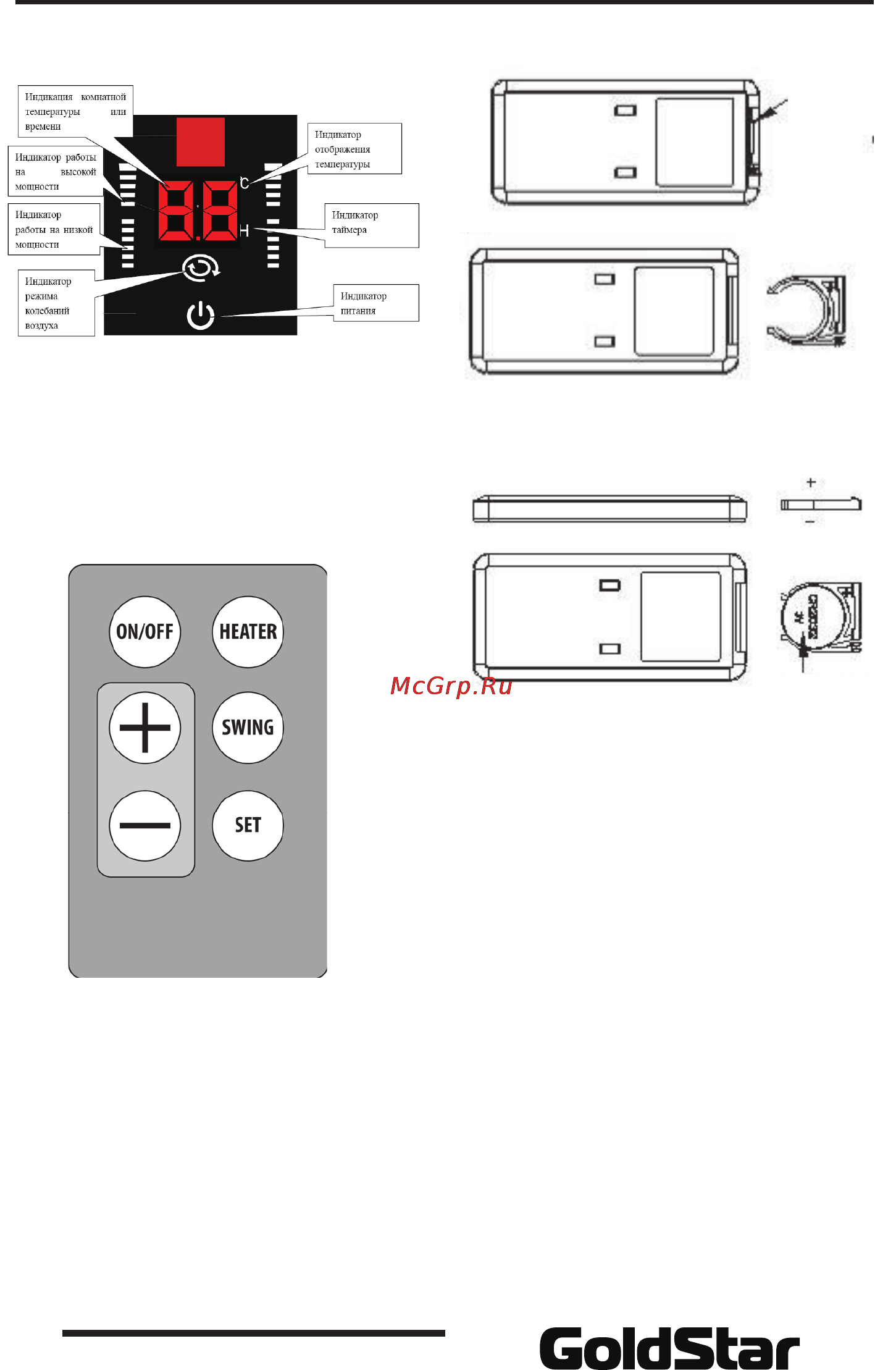 Goldstar CFH-1025 [6/9] Пульт дистанционного управления