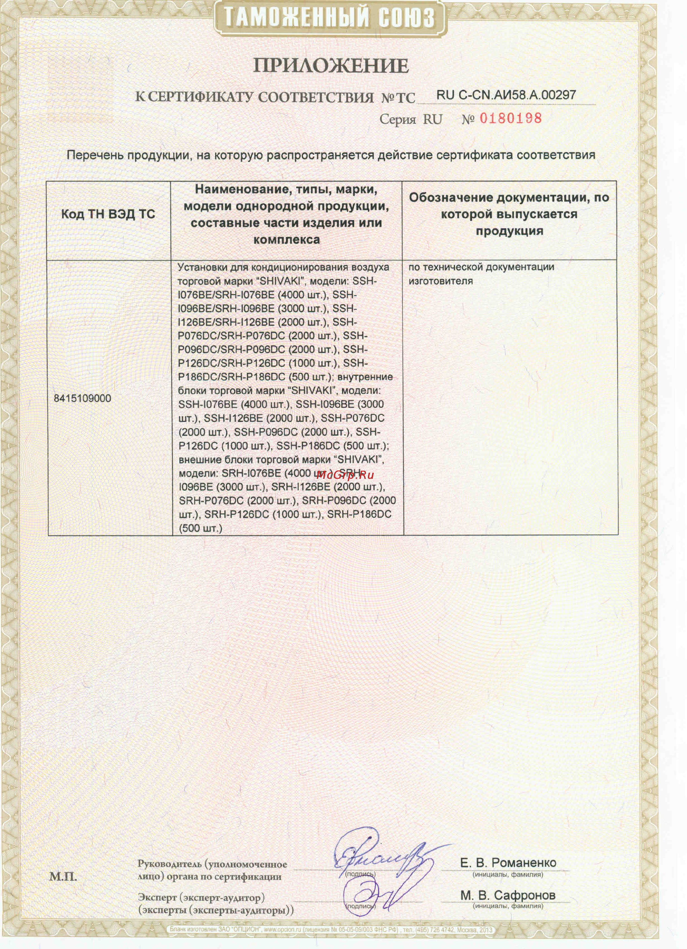 Shivaki SSH-I126BE/SRH-I126BE [2/2] Приложение