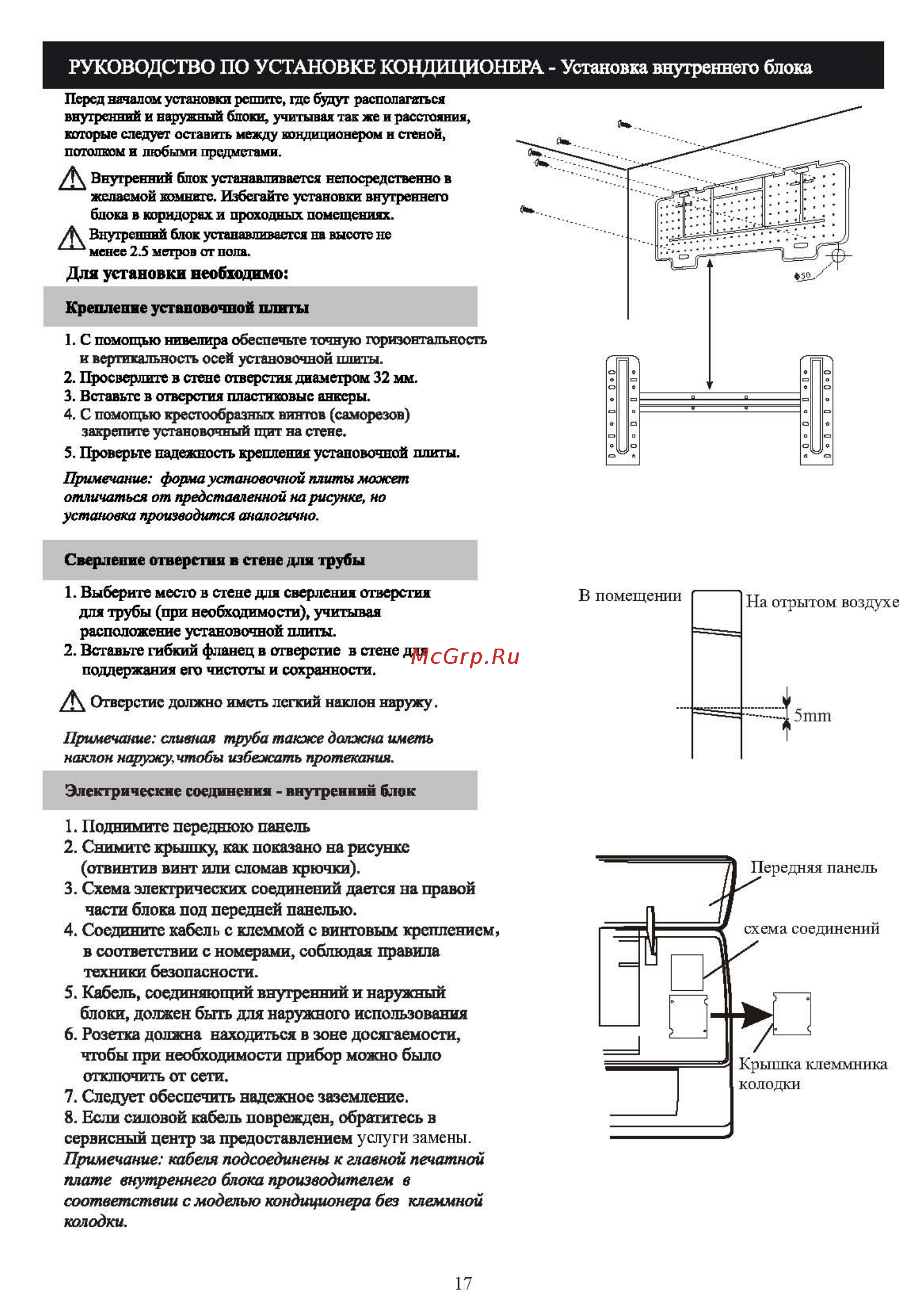 Shivaki SSH-P126DC [19/29] Руководство по установке кондиционера установка внутреннего блока