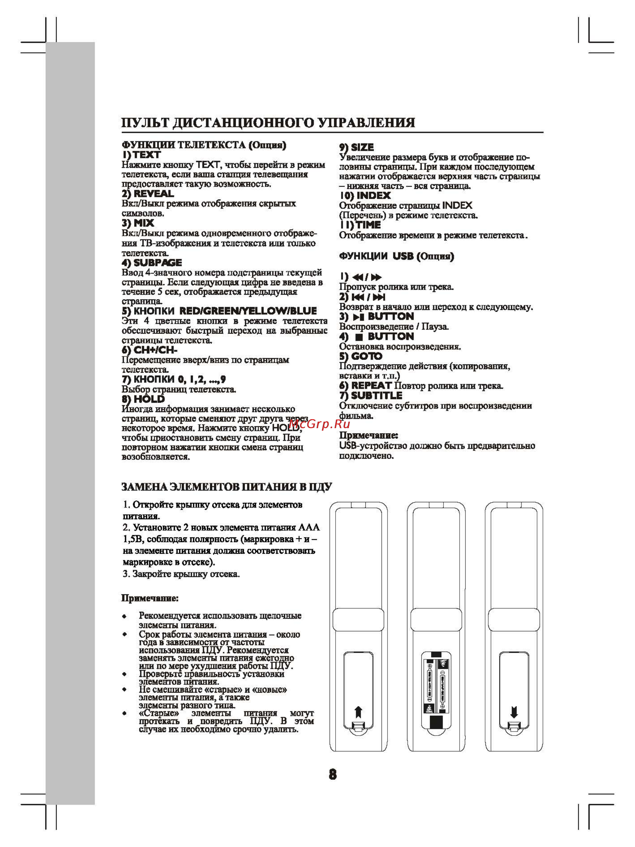 Shivaki STV-22LED15W [10/26] Пульт дистанционного управления