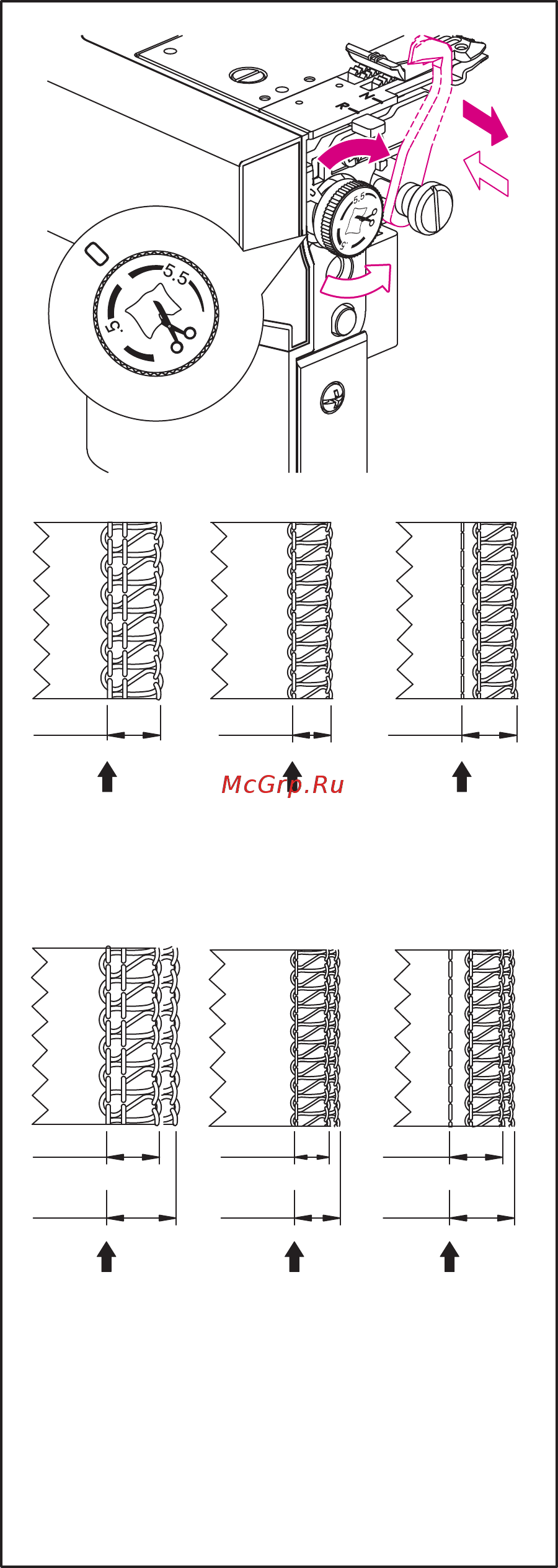 Merrylock 085A [25/39] Регулировка ширины строчки