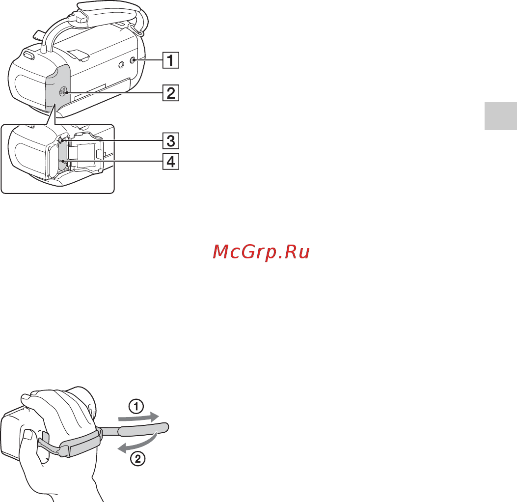 Sony HDR-CX240E Black [53/56] Прикріплення п ястевого ременя
