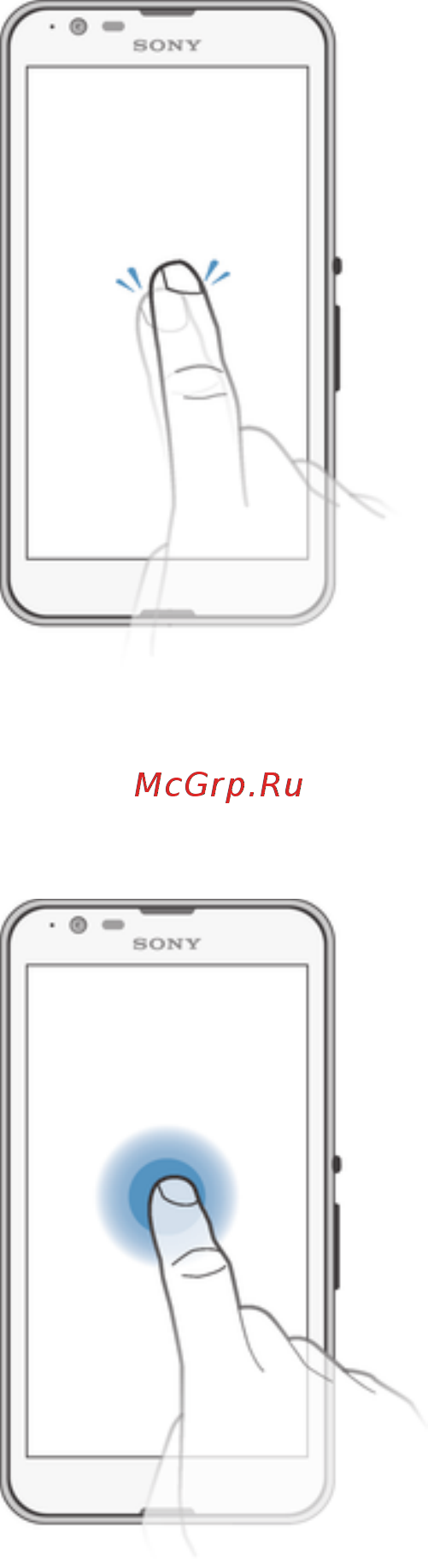Sony Xperia E4G Dual E2033 Black [12/129] Касание и удерживание