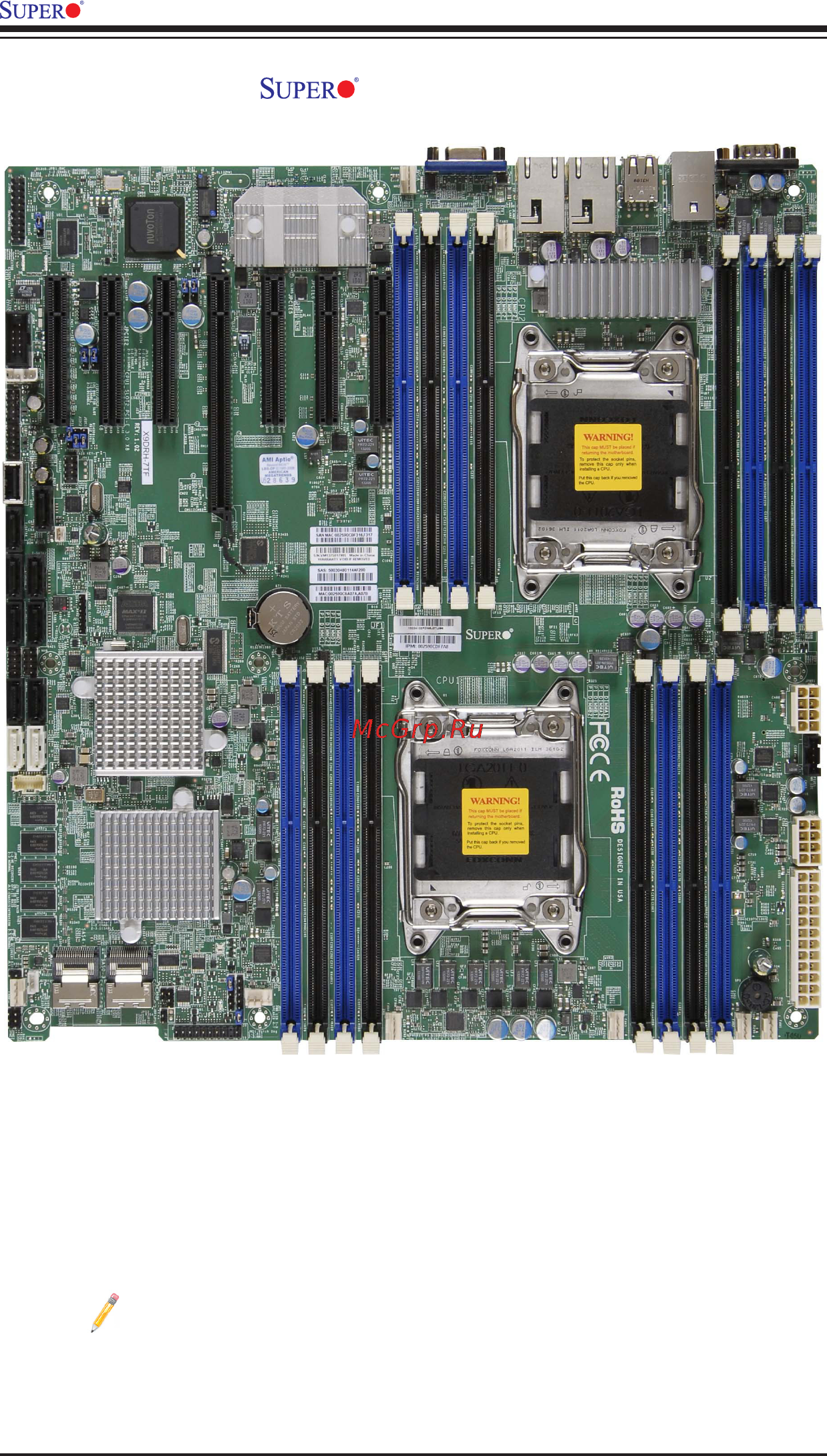 Supermicro X9DRH-IF-O Инструкция по эксплуатации онлайн [10/115] 165548