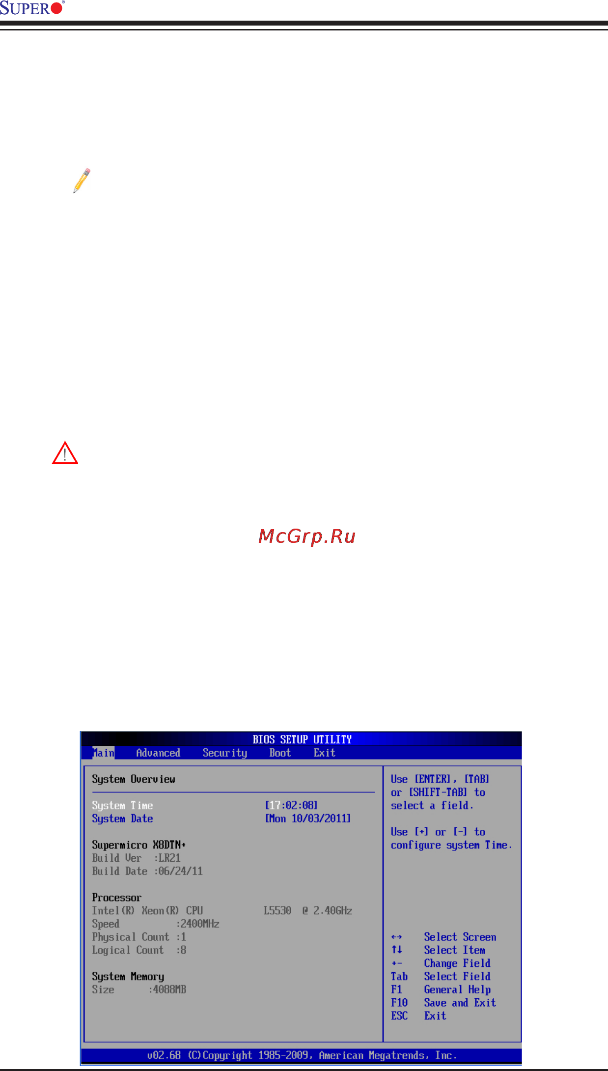 Supermicro X8DTN+ [68/99] 2 main setup