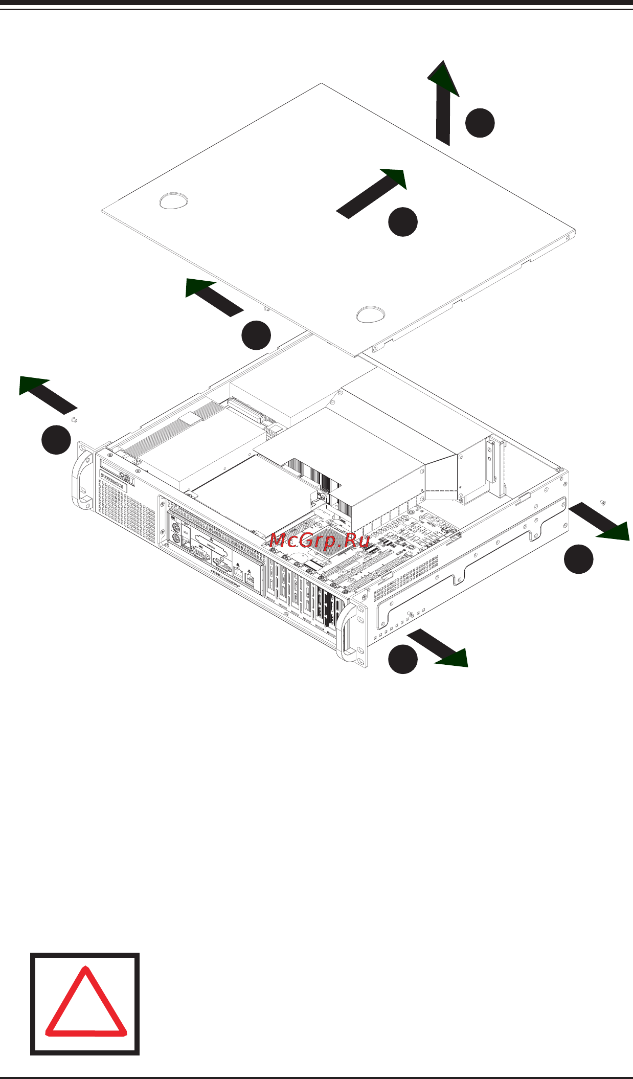 Supermicro CSE-523L-410B [21/52] 3 removing the chassis cover