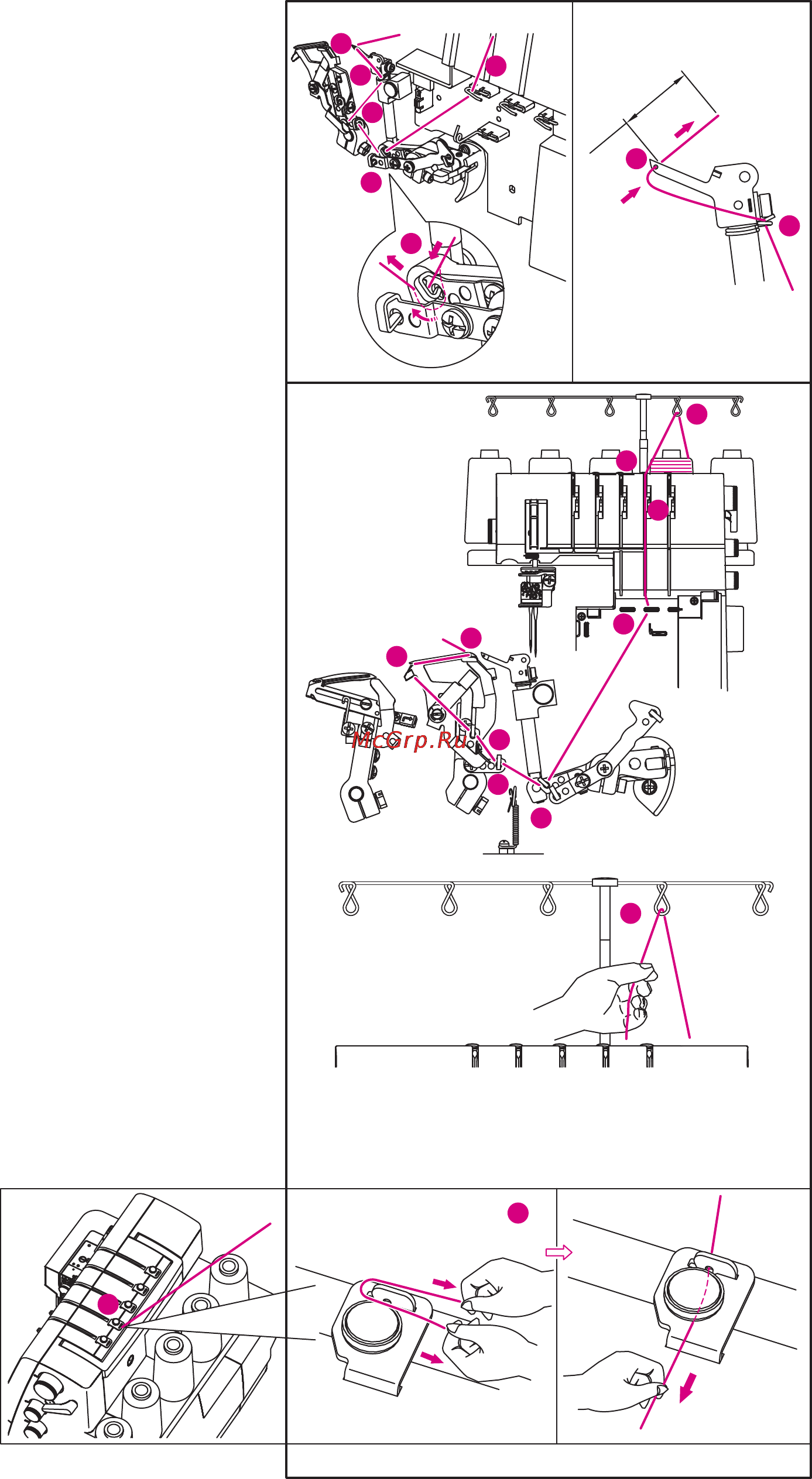 Merrylock 0115A [20/51] 2 заправка нижнего петлителя красный