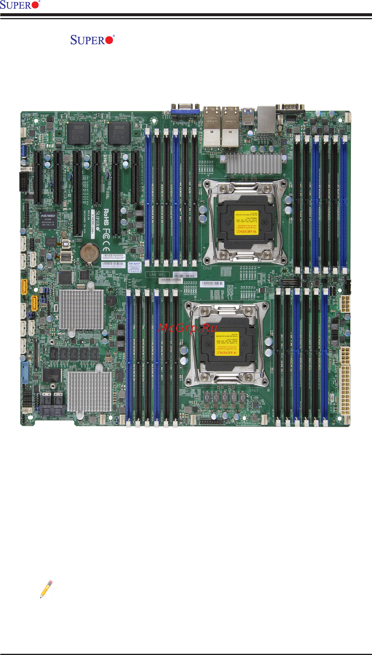 Supermicro x10dri-t4+ Инструкция по эксплуатации онлайн [10/121] 165702