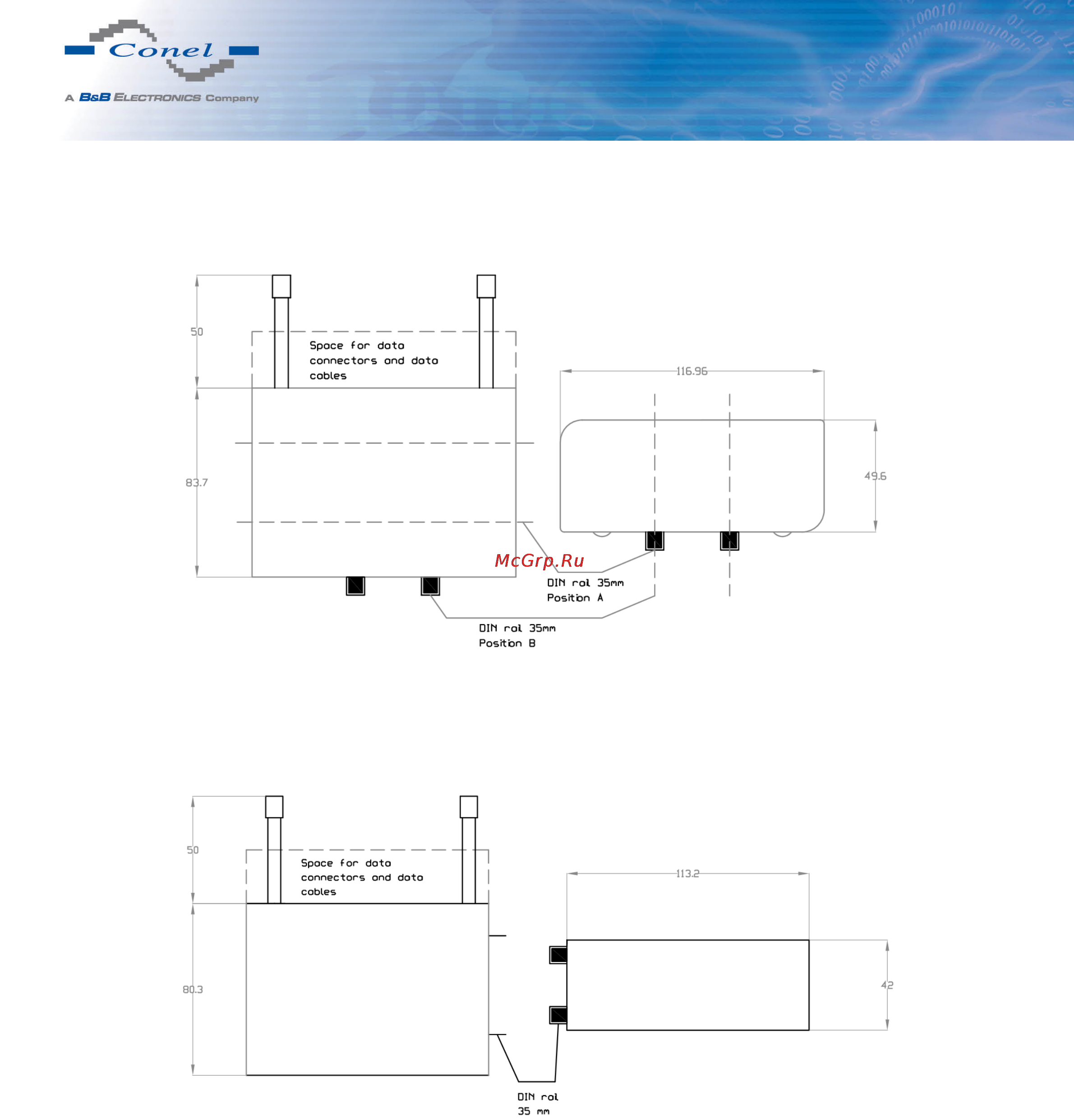 CONEL CR10 v2 [15/38] Basic dimensions of plastic box