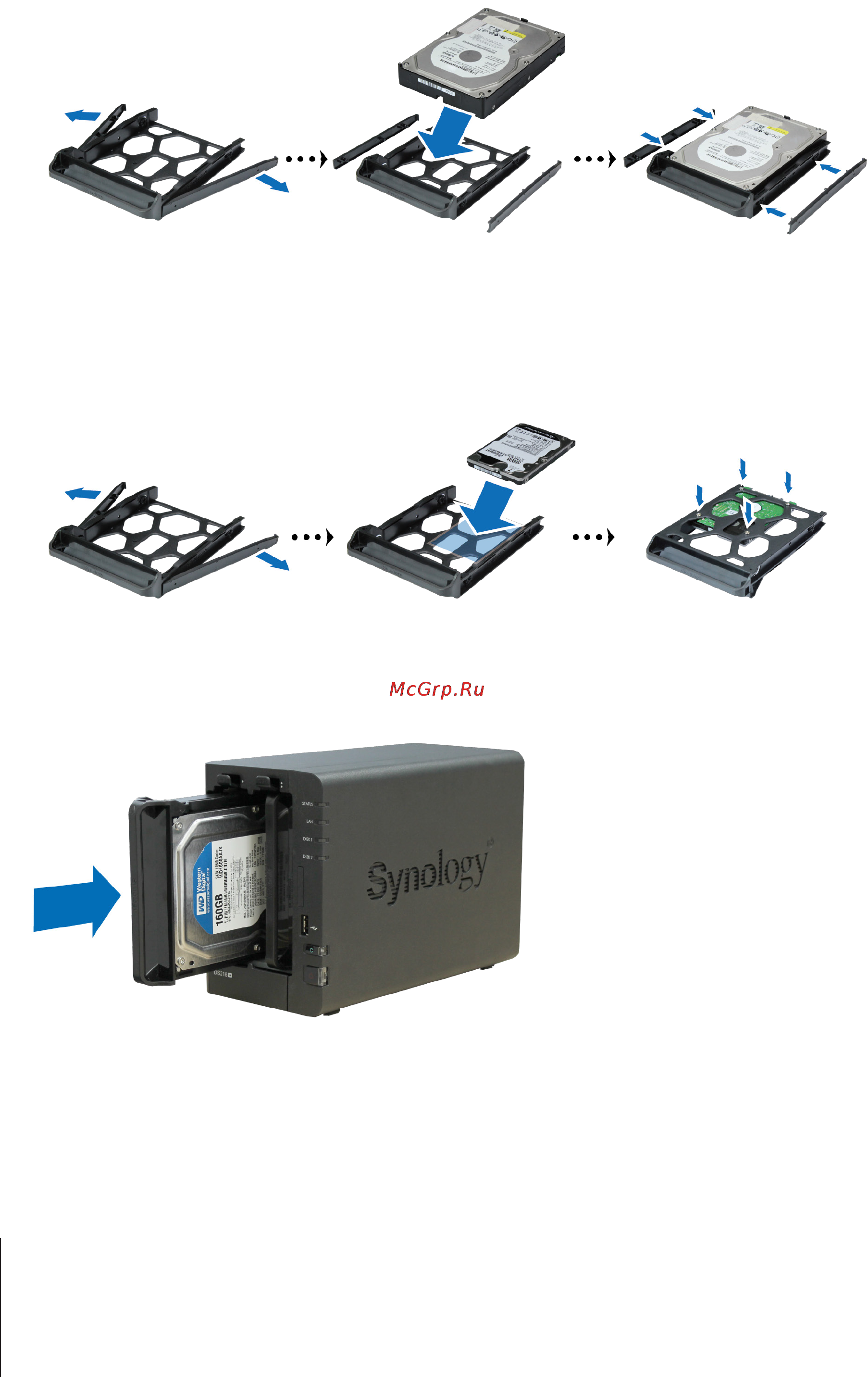 Synology ds216+ [7/19] Глава 2 установка оборудования