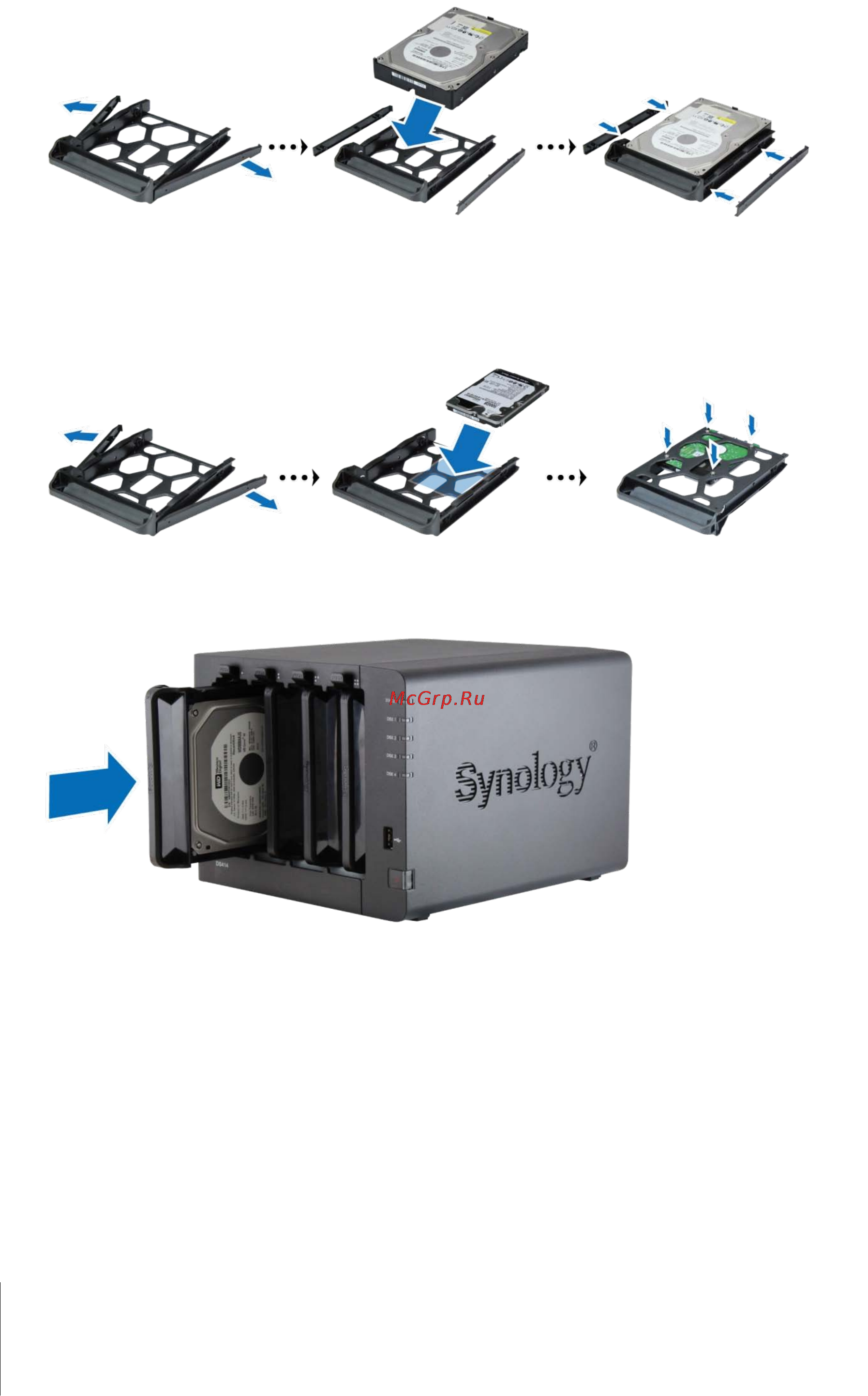 Synology ds414 [7/23] Глава 2 установка оборудования