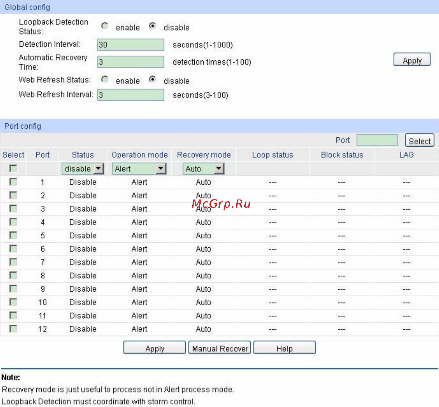 Tp-Link tl-sg5428 [46/253] Loopback detection