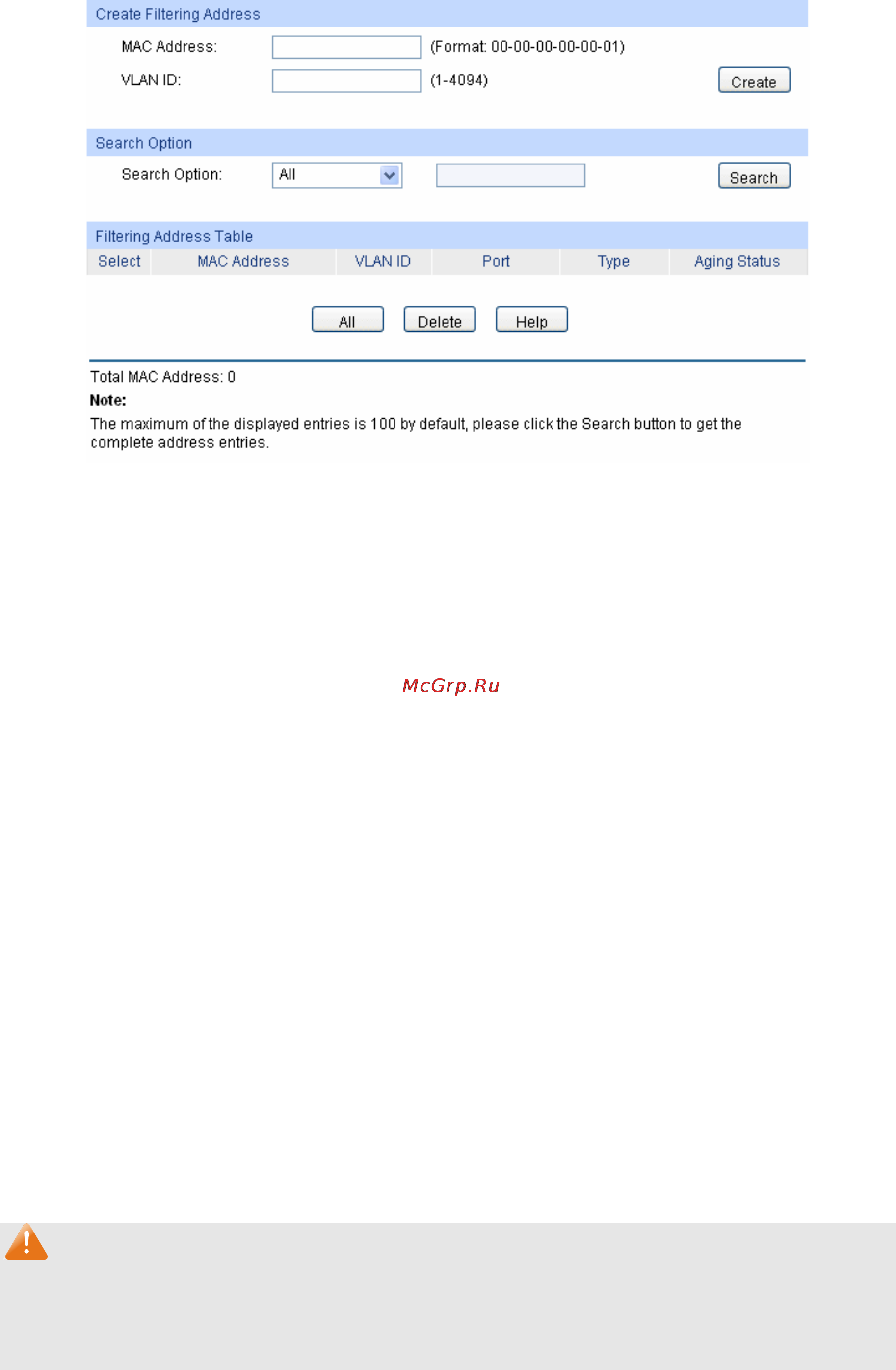 Tp-Link tl-sg5428 [60/253] The following entries are displayed on this screen