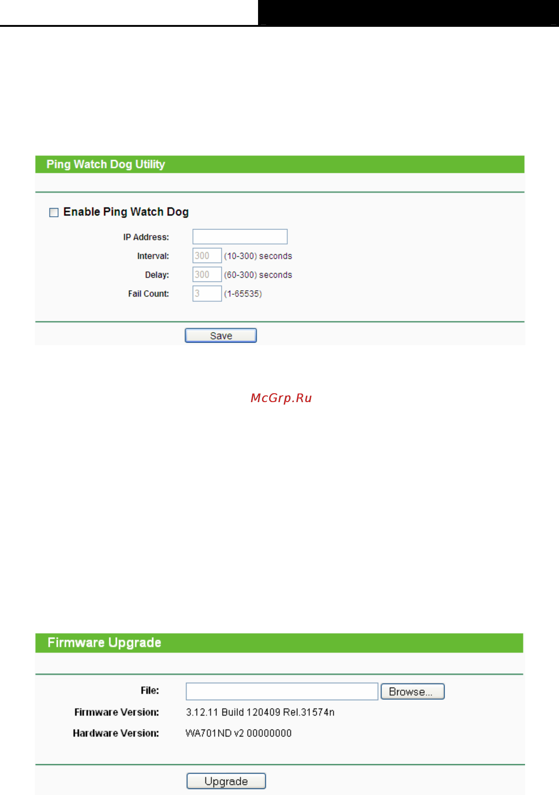Tp-Link wa701nd [66/83] Ping watch dog