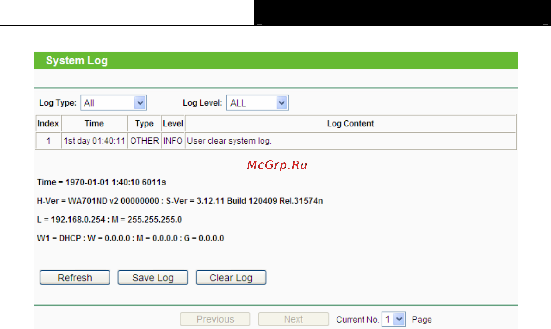 Tp-Link wa701nd [70/83] Statistics