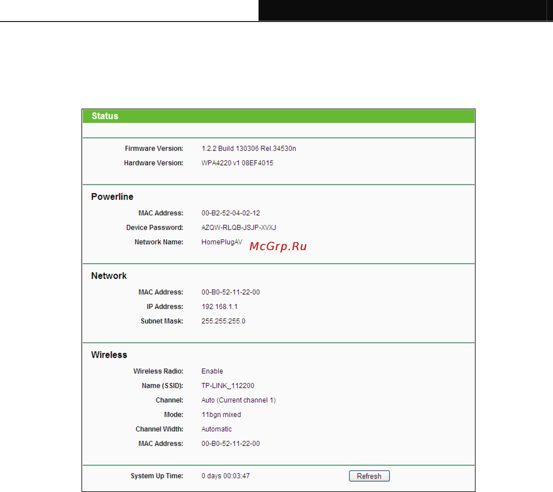 Tp-Link tl-wpa2220kit [20/47] Status