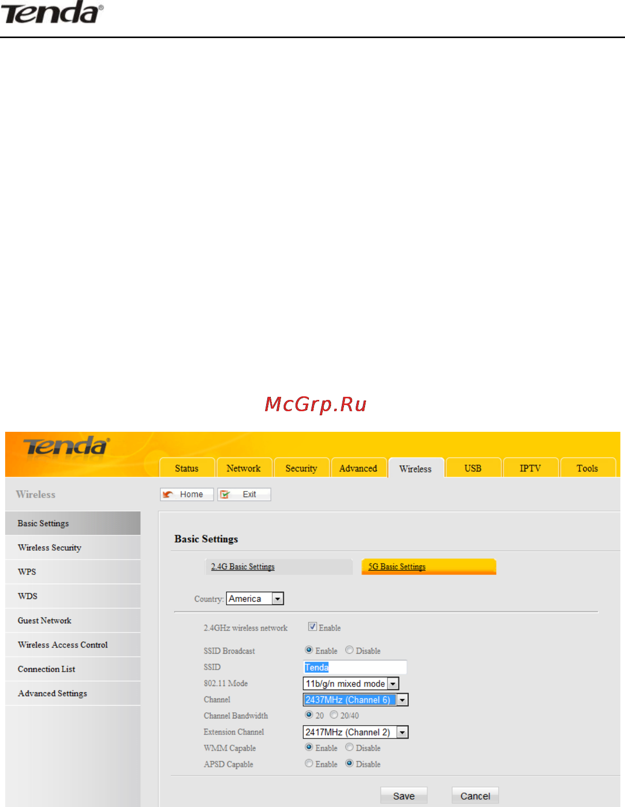 Tenda w1800r [20/135] Wireless settings