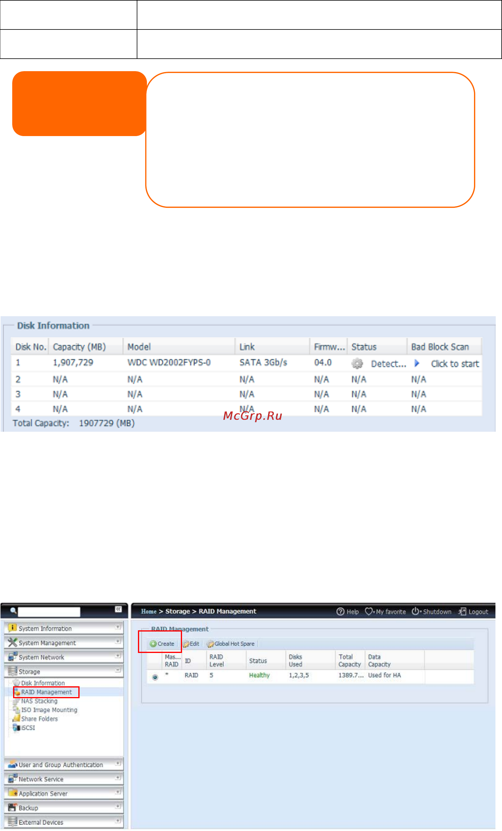 Thecus N2800 NAS Server [57/182] Raid information информация о raid массиве