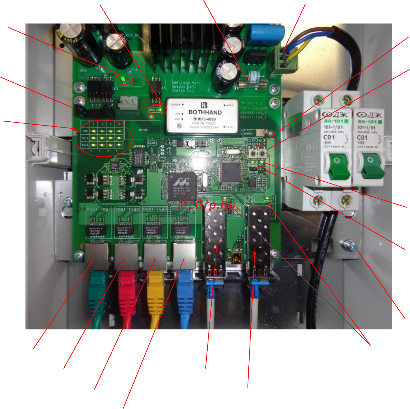 TFortis PSW-2G2F+UPS [8/21] Расположение элементов
