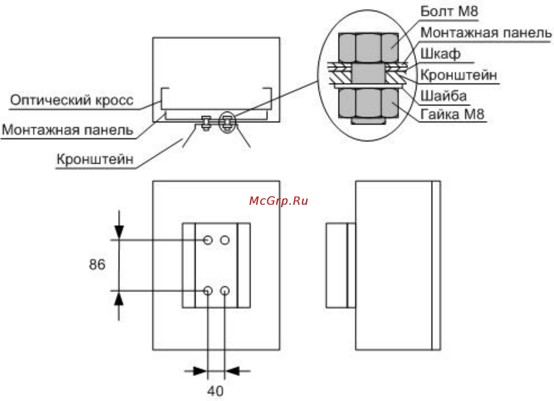 TFortis CrossBox-1 [5/8] Установка на опору