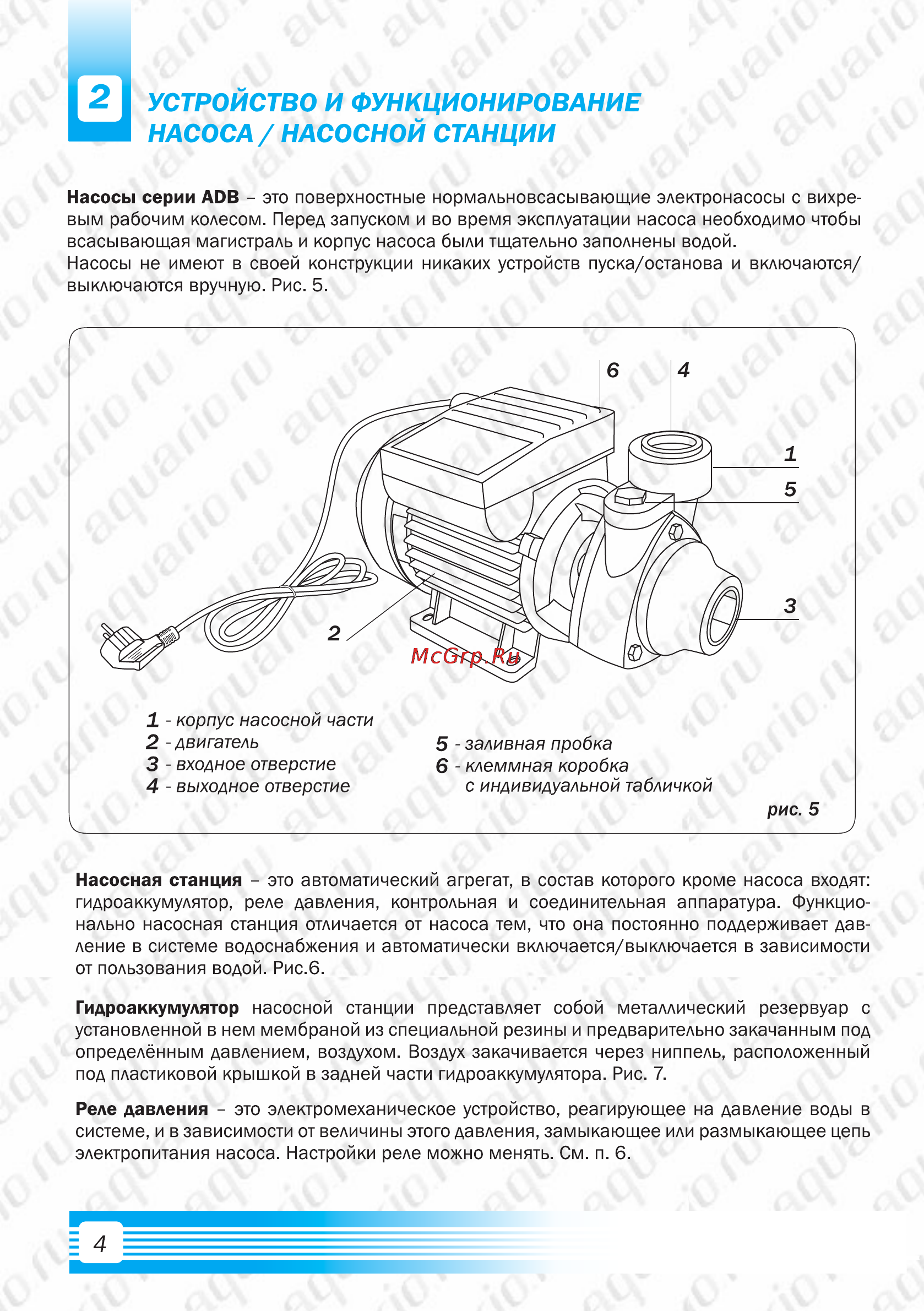 Aquario ADB-35 [6/22] Реле давления